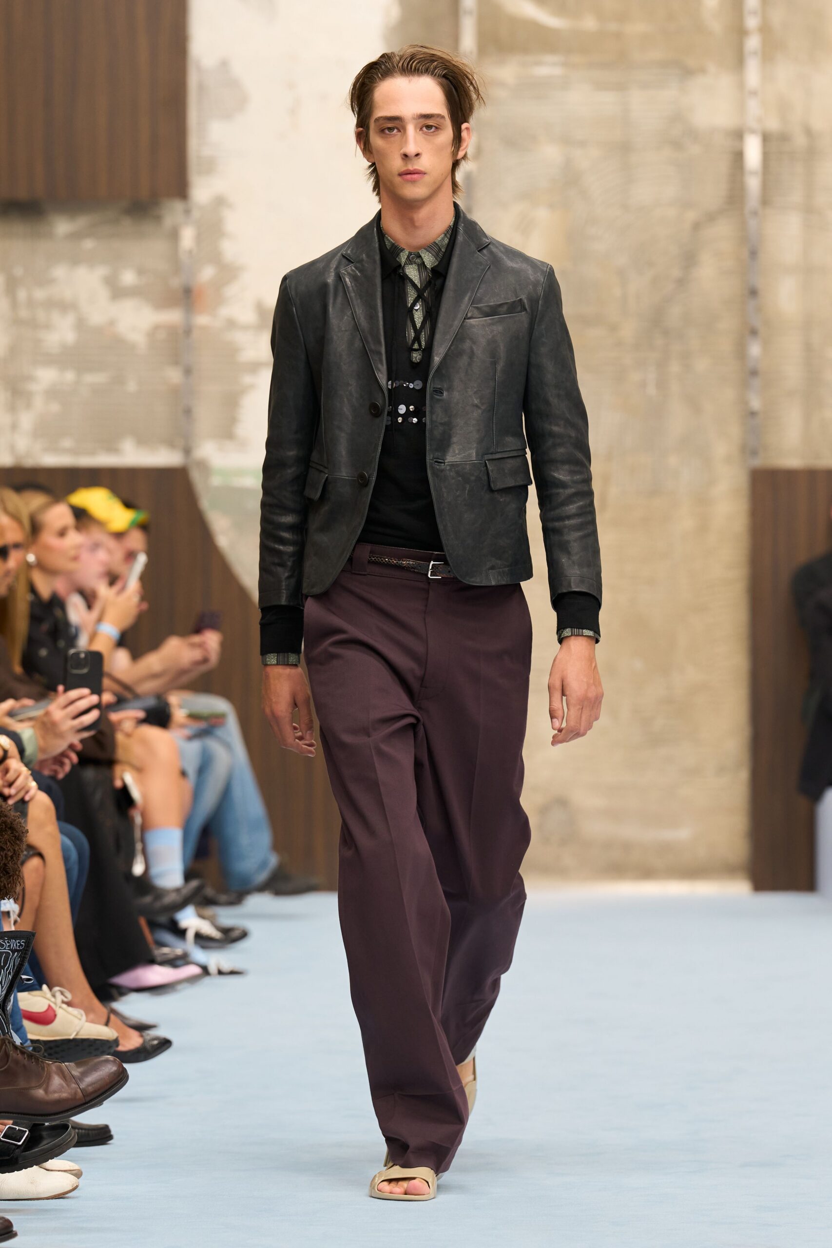 black leather blazer