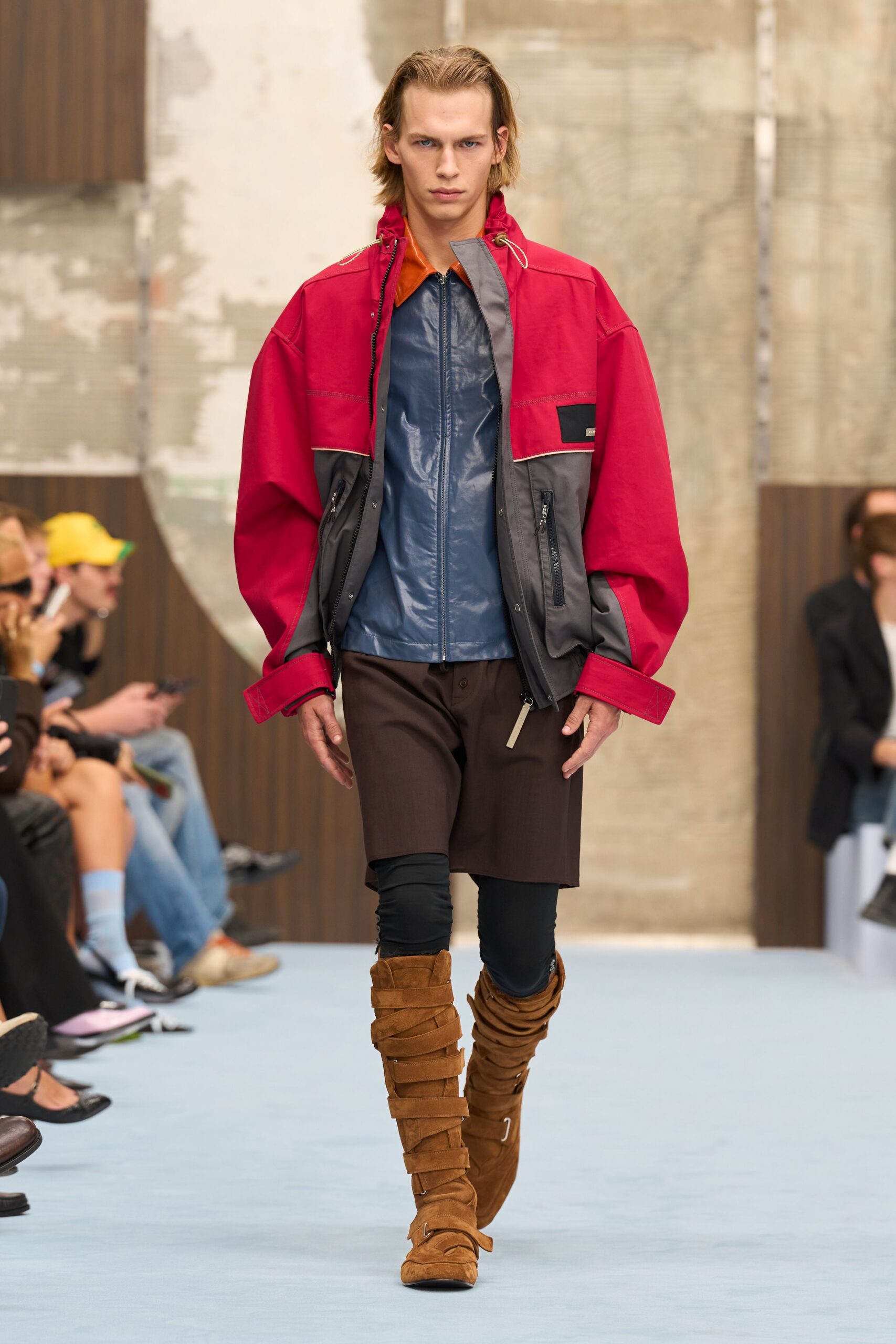oversized color-block utility jacket
