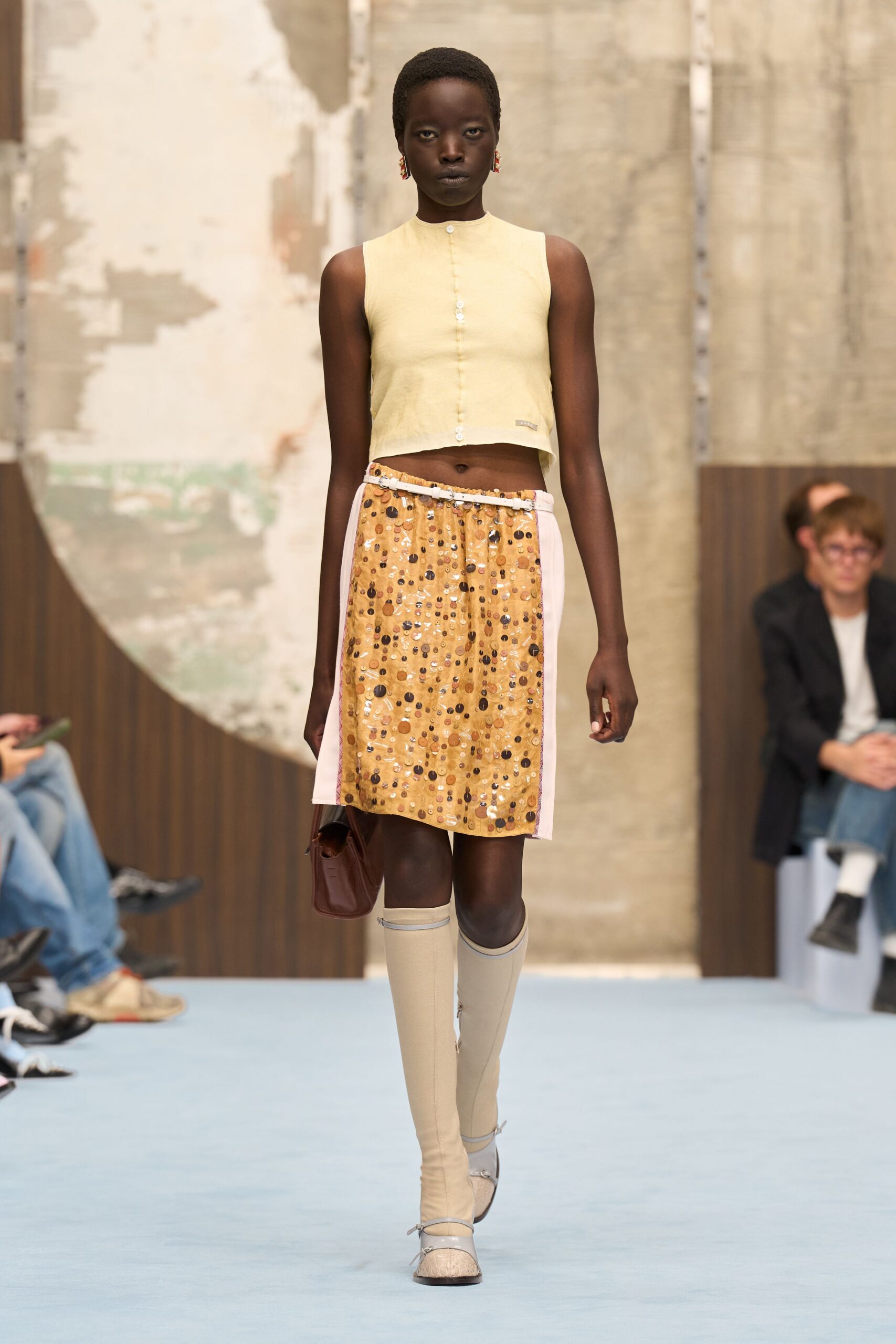 sequined apron-style mini skirt