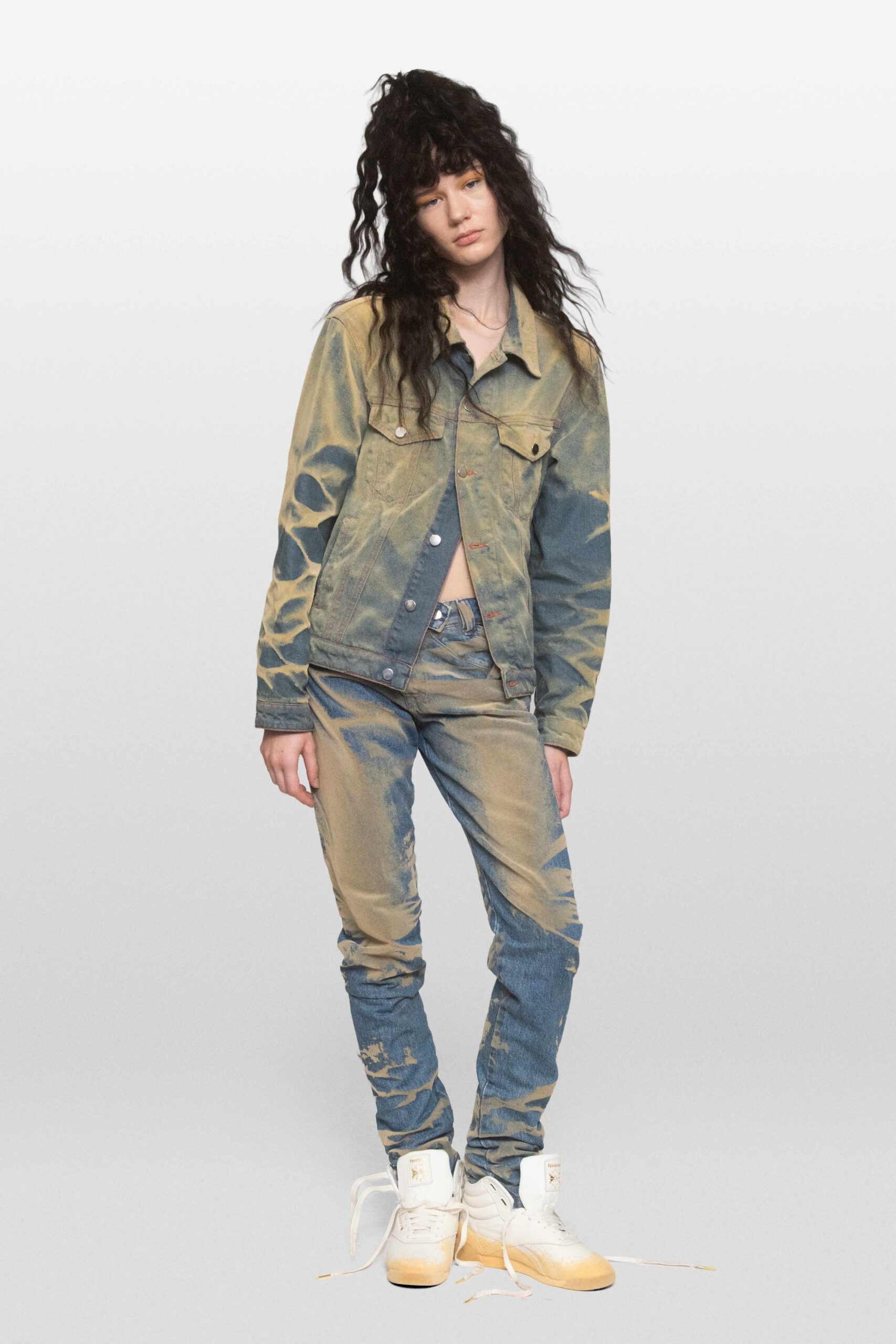 printed denim trucker jacket
