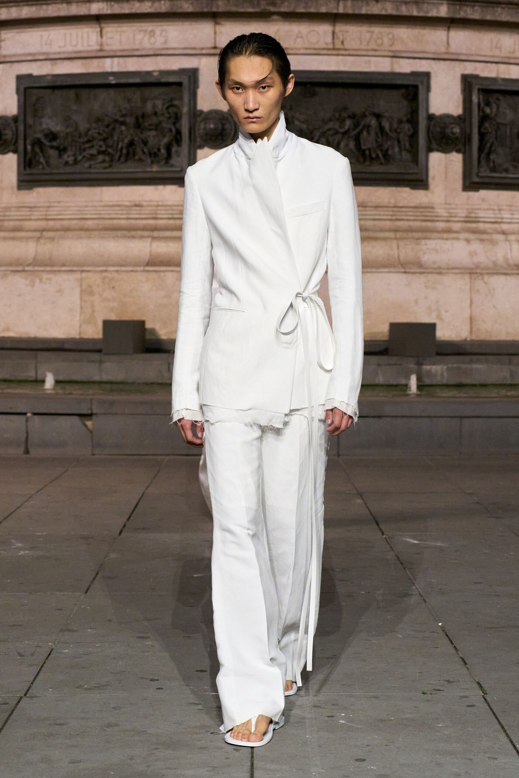 white unknown wide-leg flowing pants