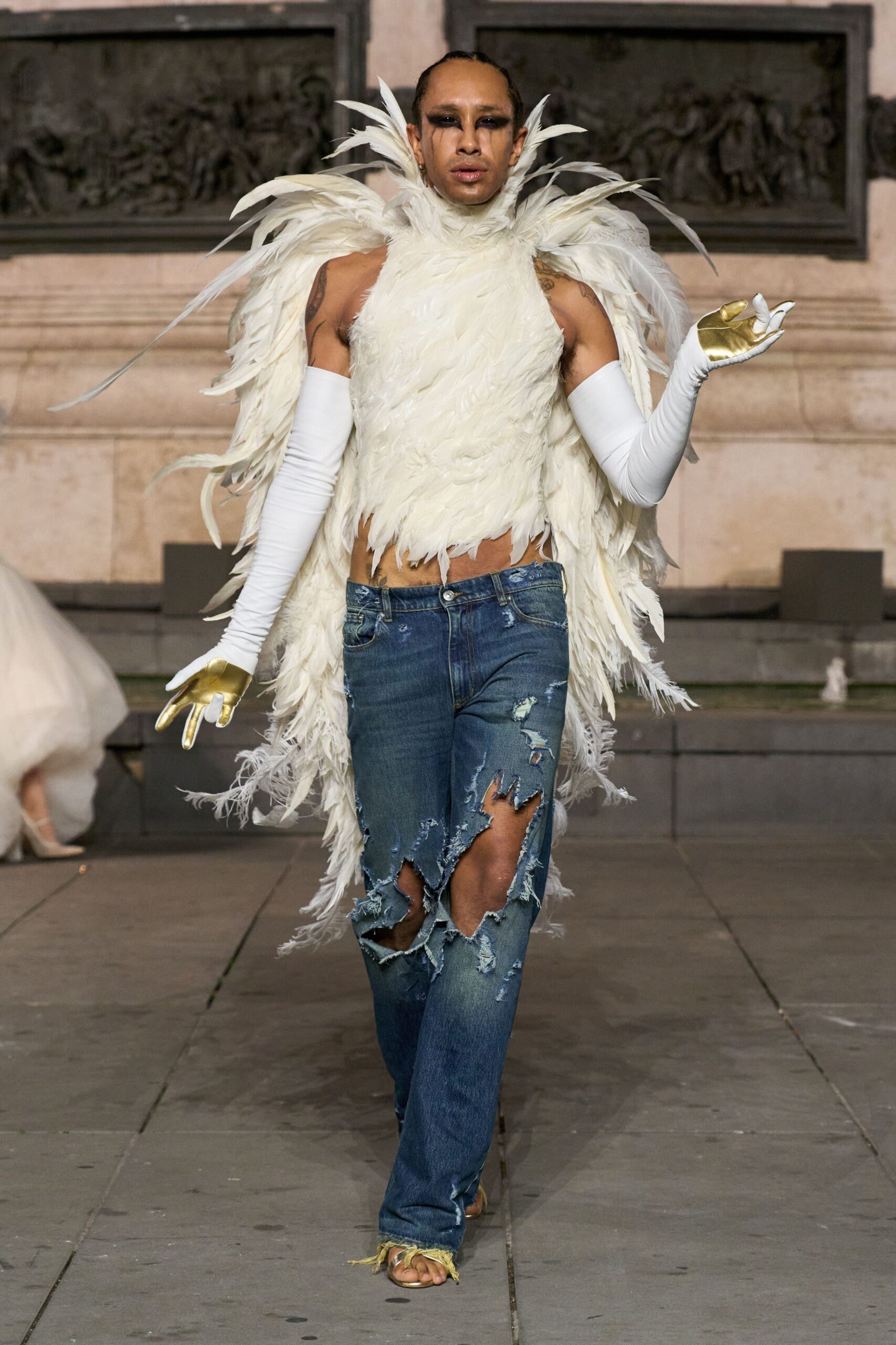 white unknown gloves