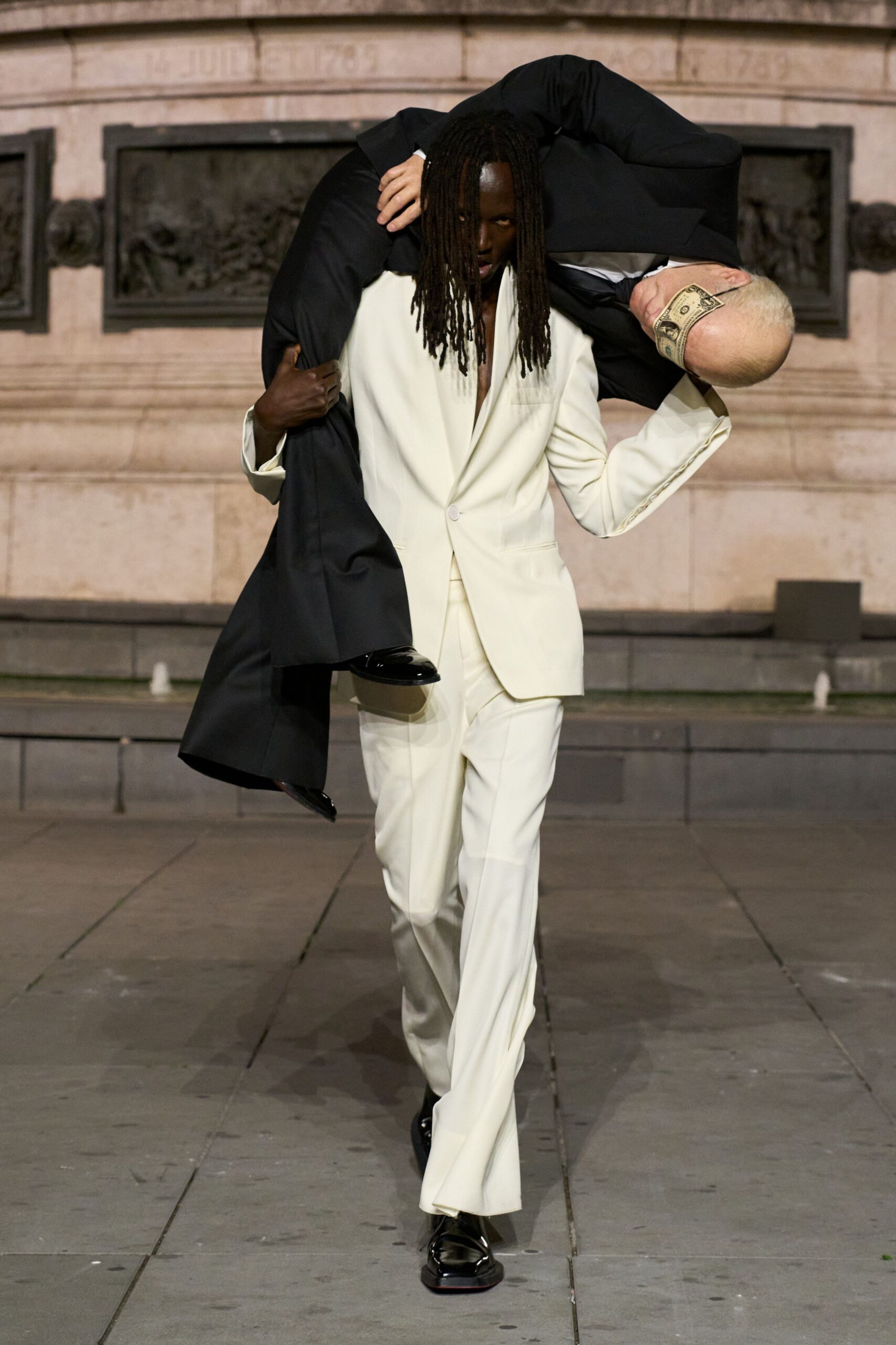 ivory unknown tailored straight-leg pants