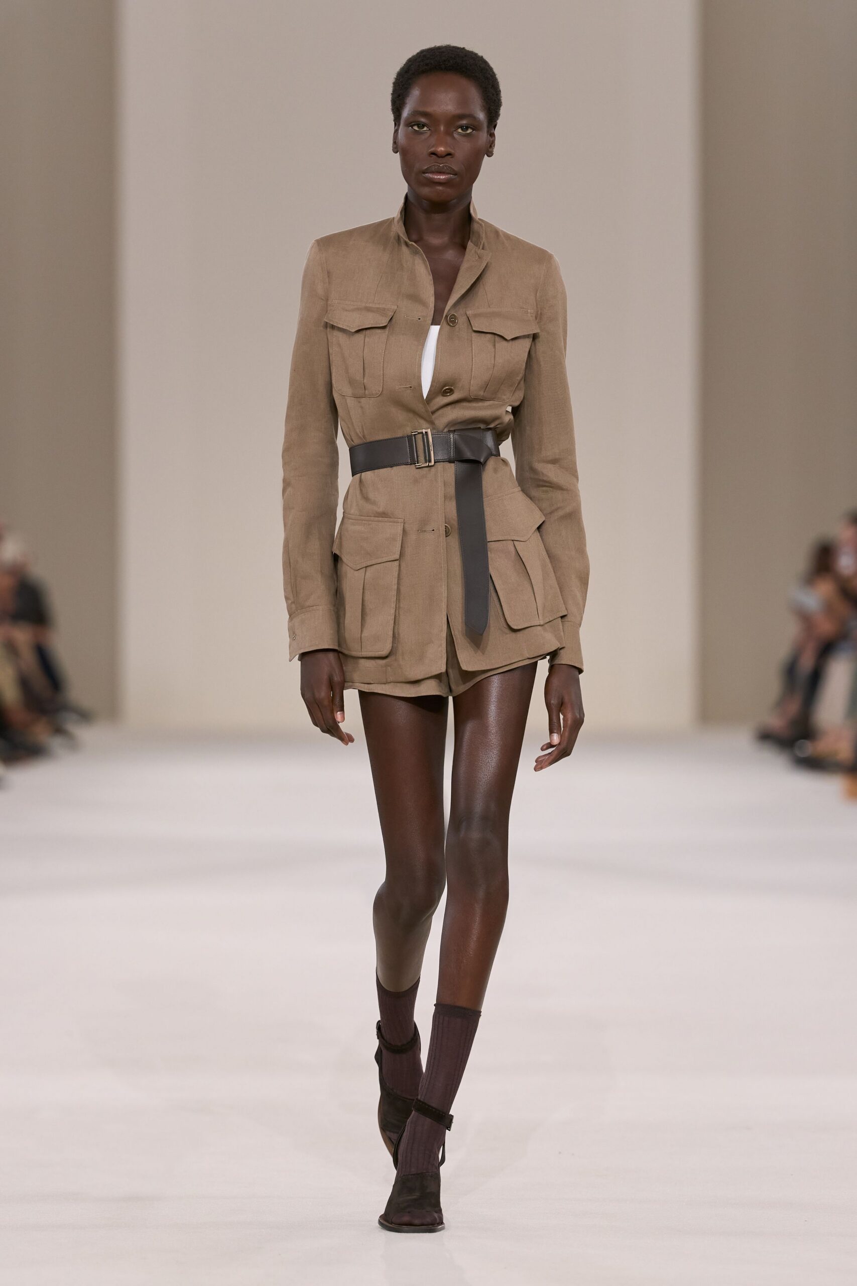 belted safari jacket and shorts
