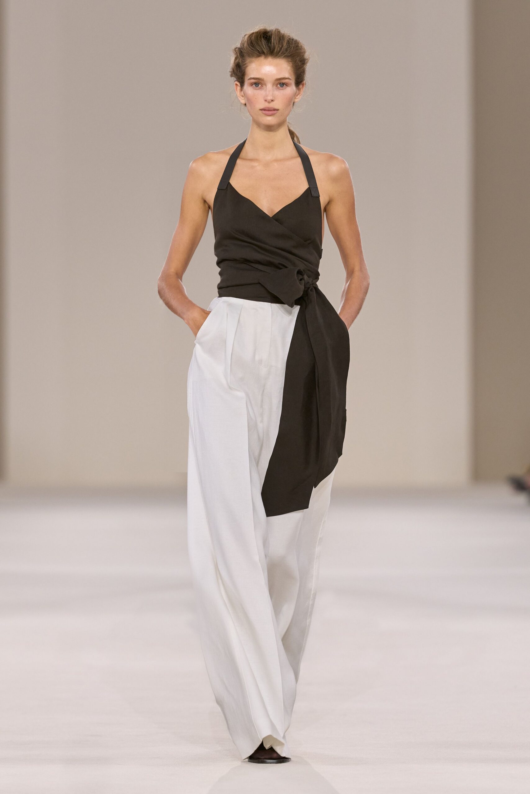black wrap halter top