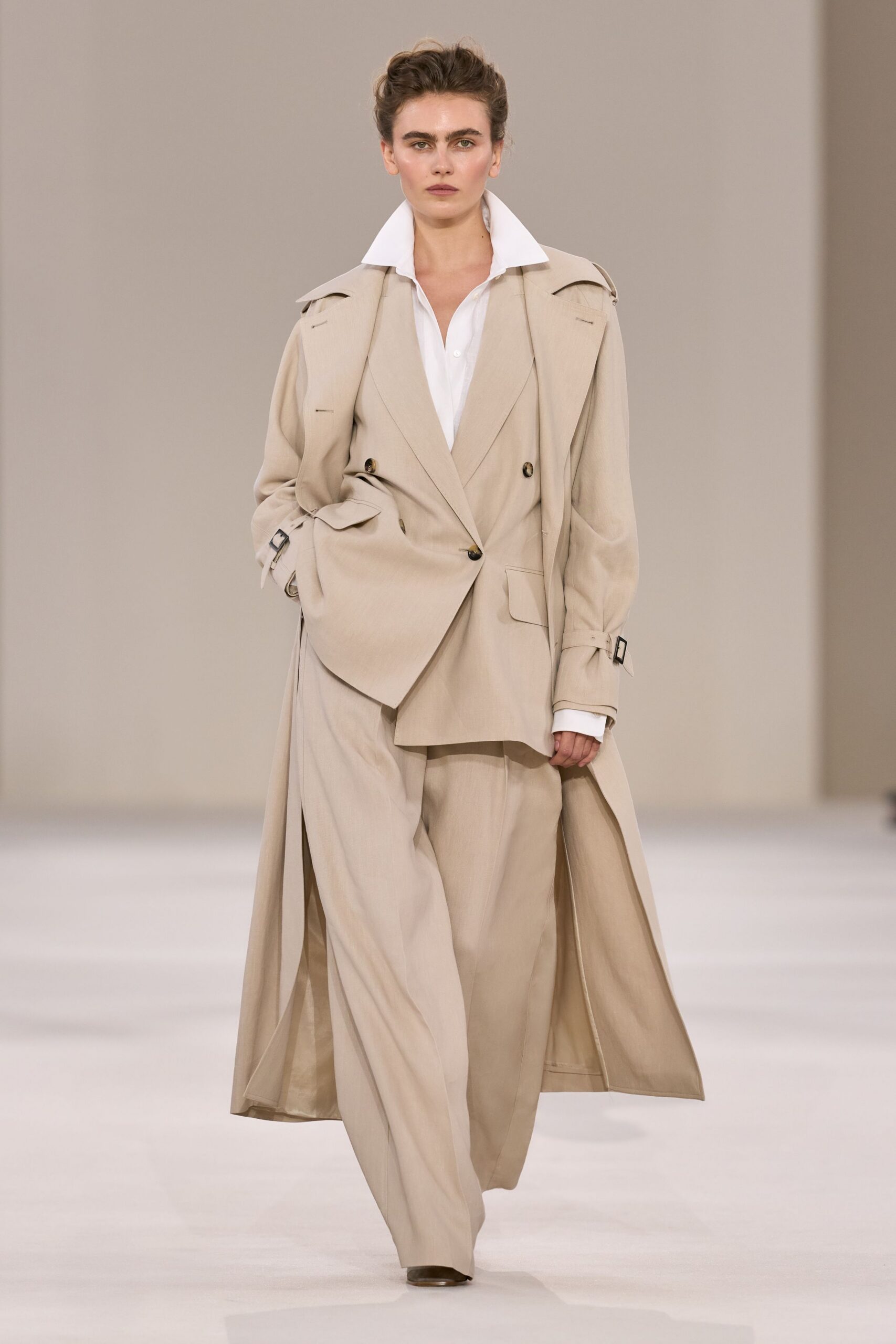 oversized beige trench coat