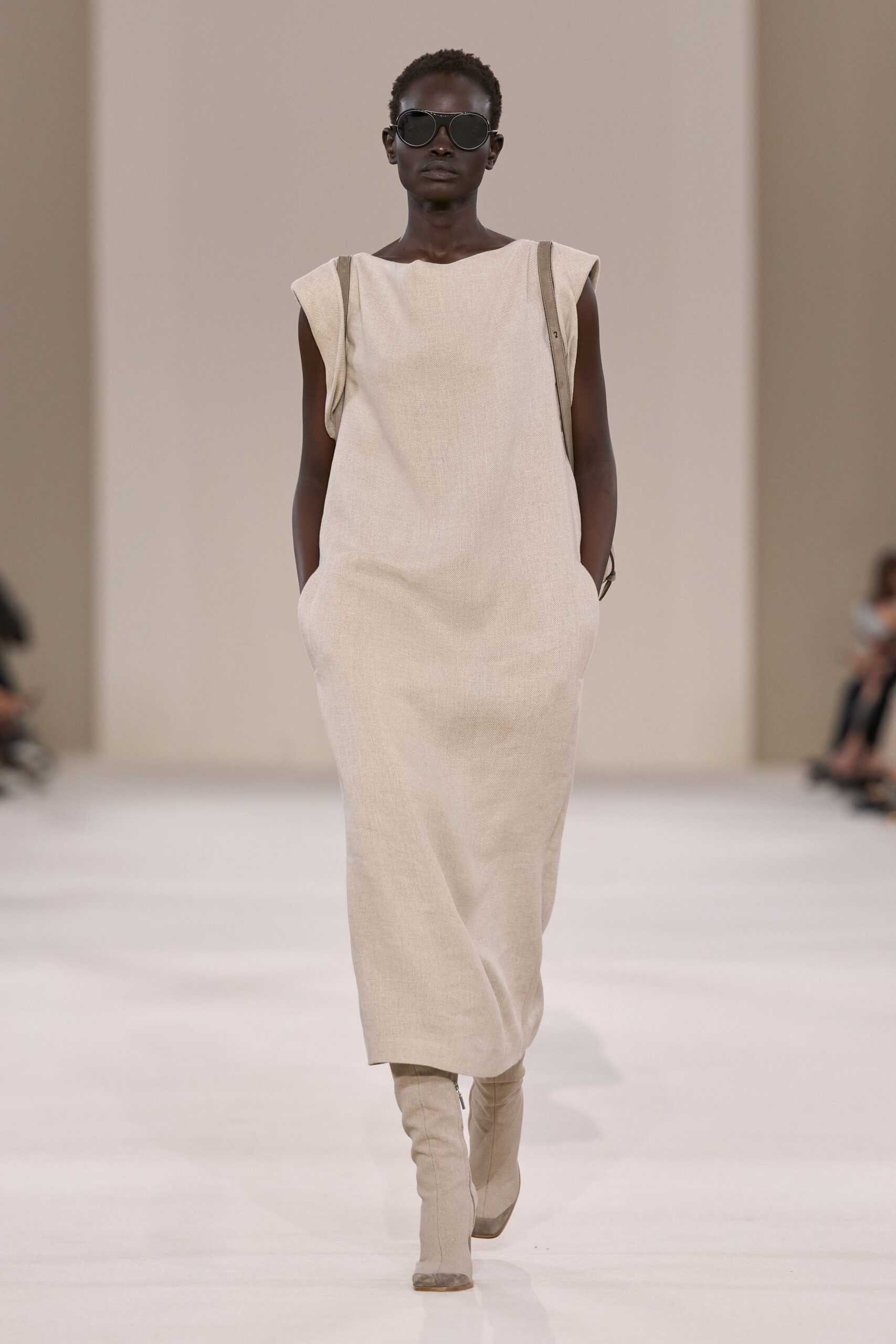 ivory knit column maxi dress