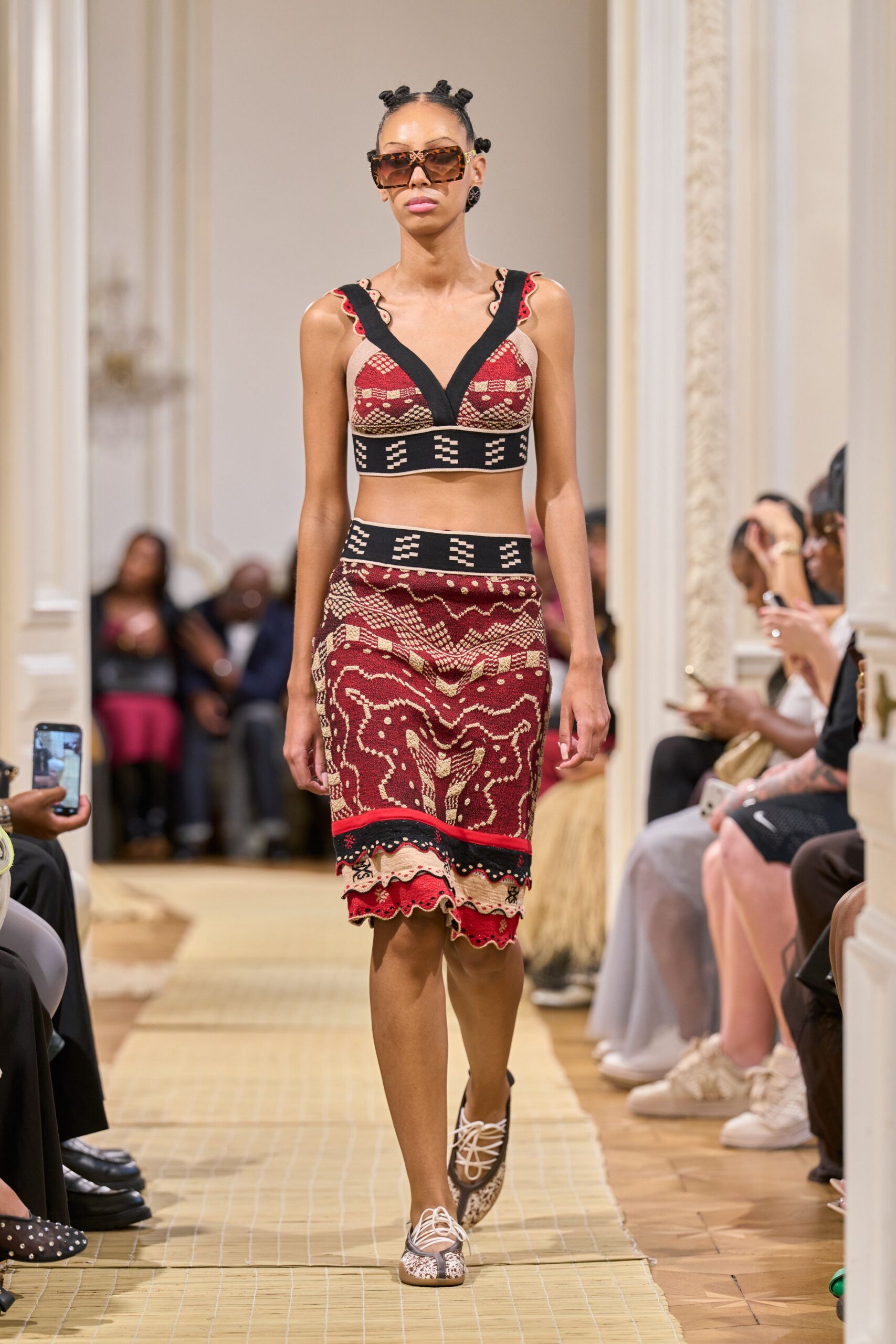 patterned knit bralette crop top