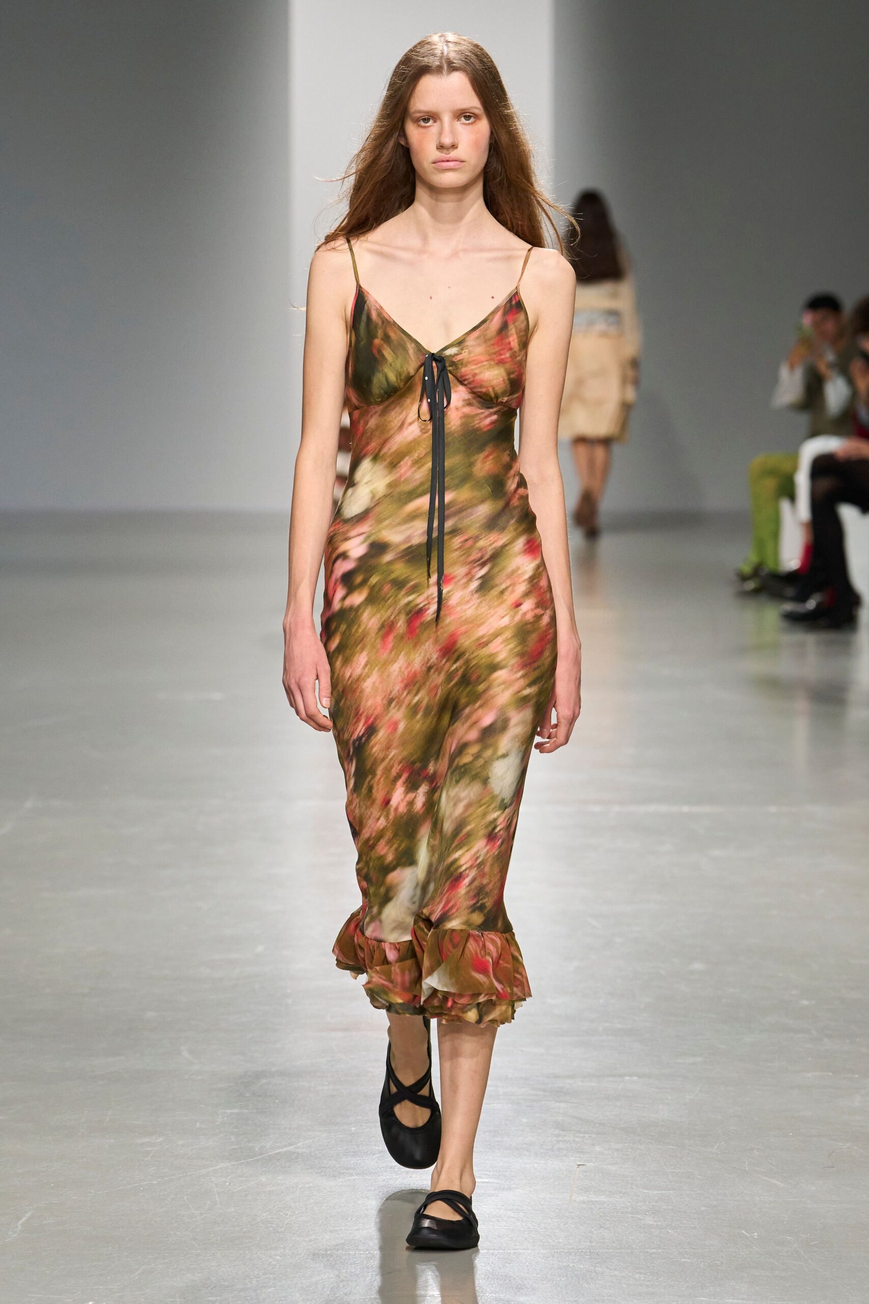 printed satin slip dress
