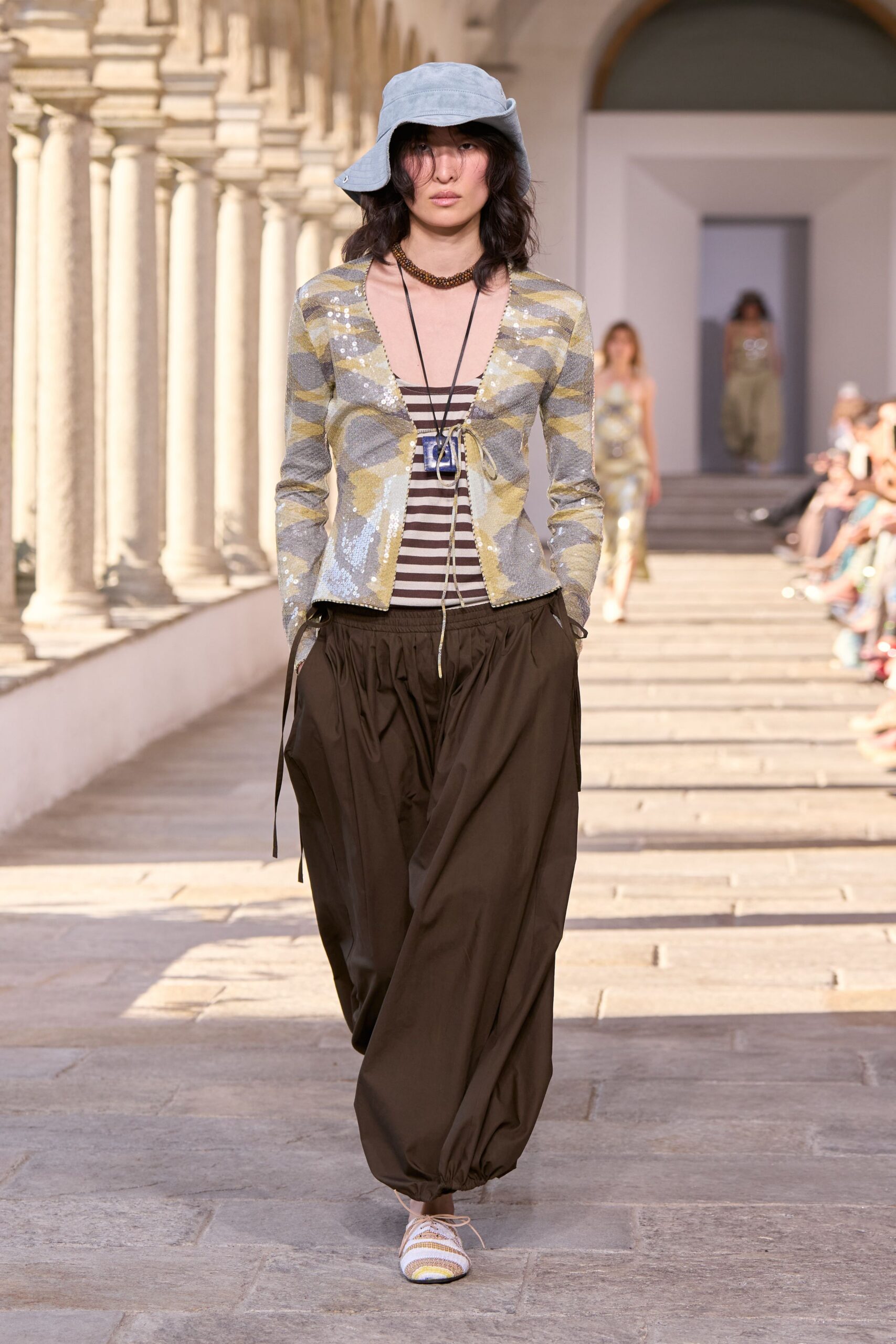sequined tie-front cardigan