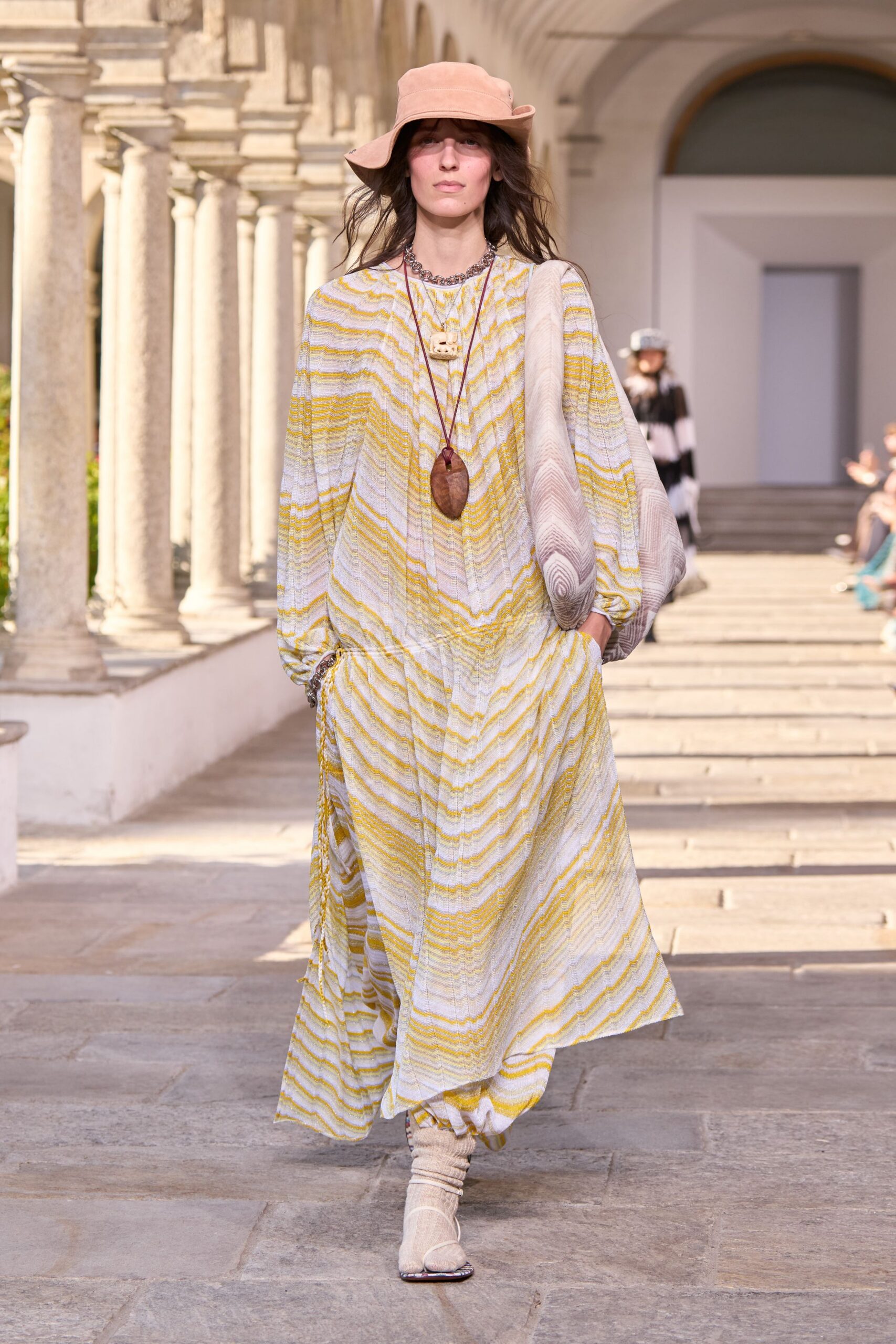 zigzag knit maxi dress
