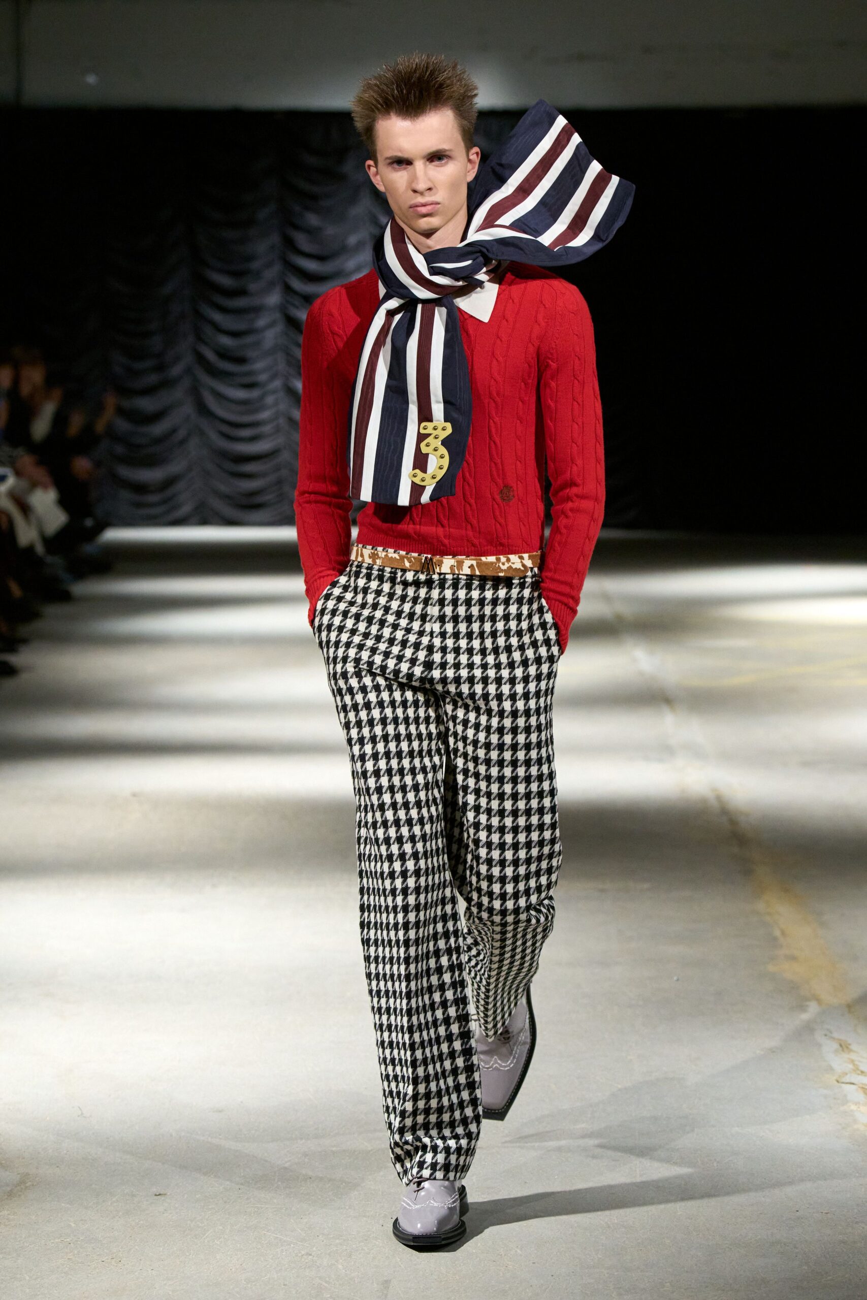 houndstooth tailored trousers