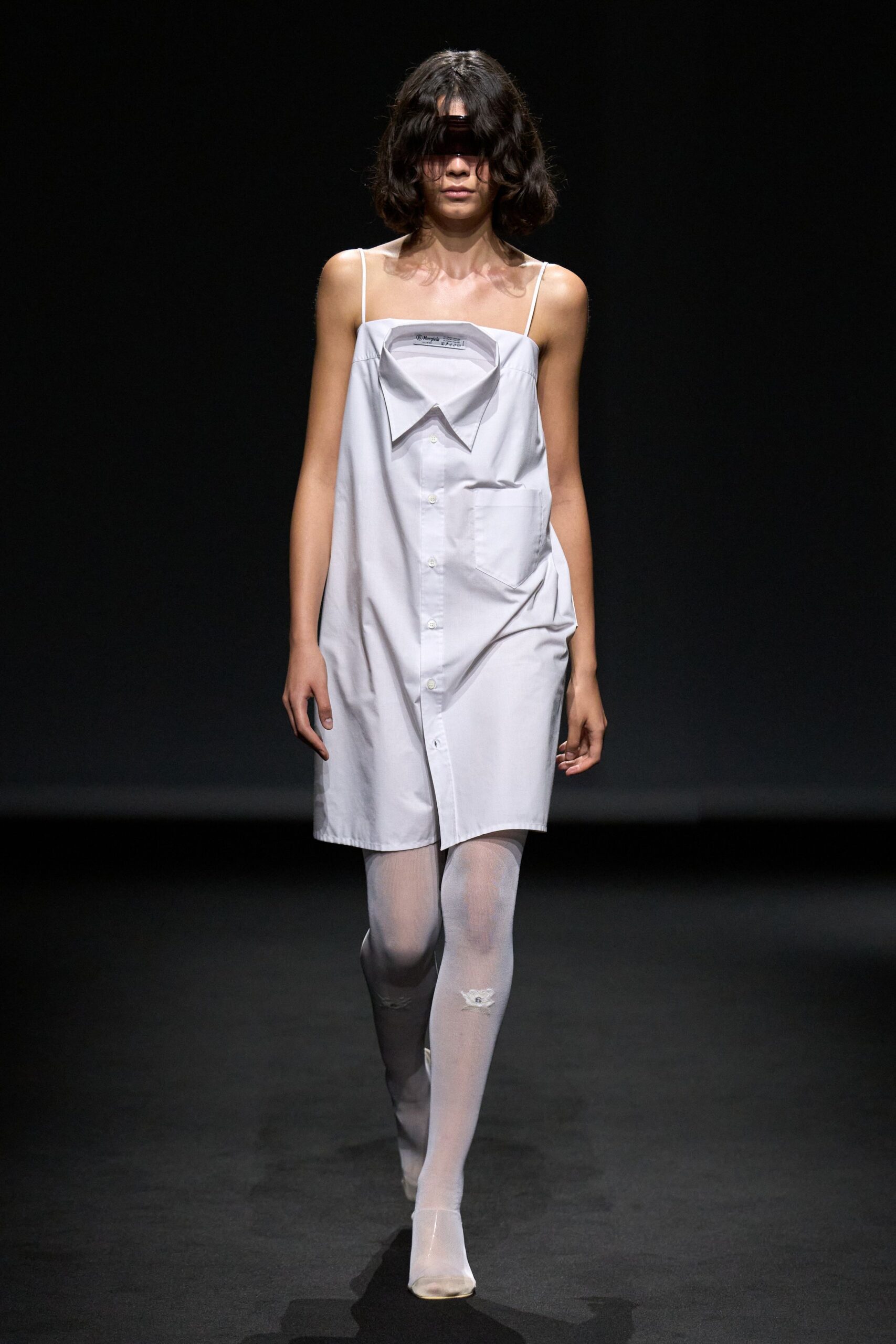 deconstructed white shirt mini dress