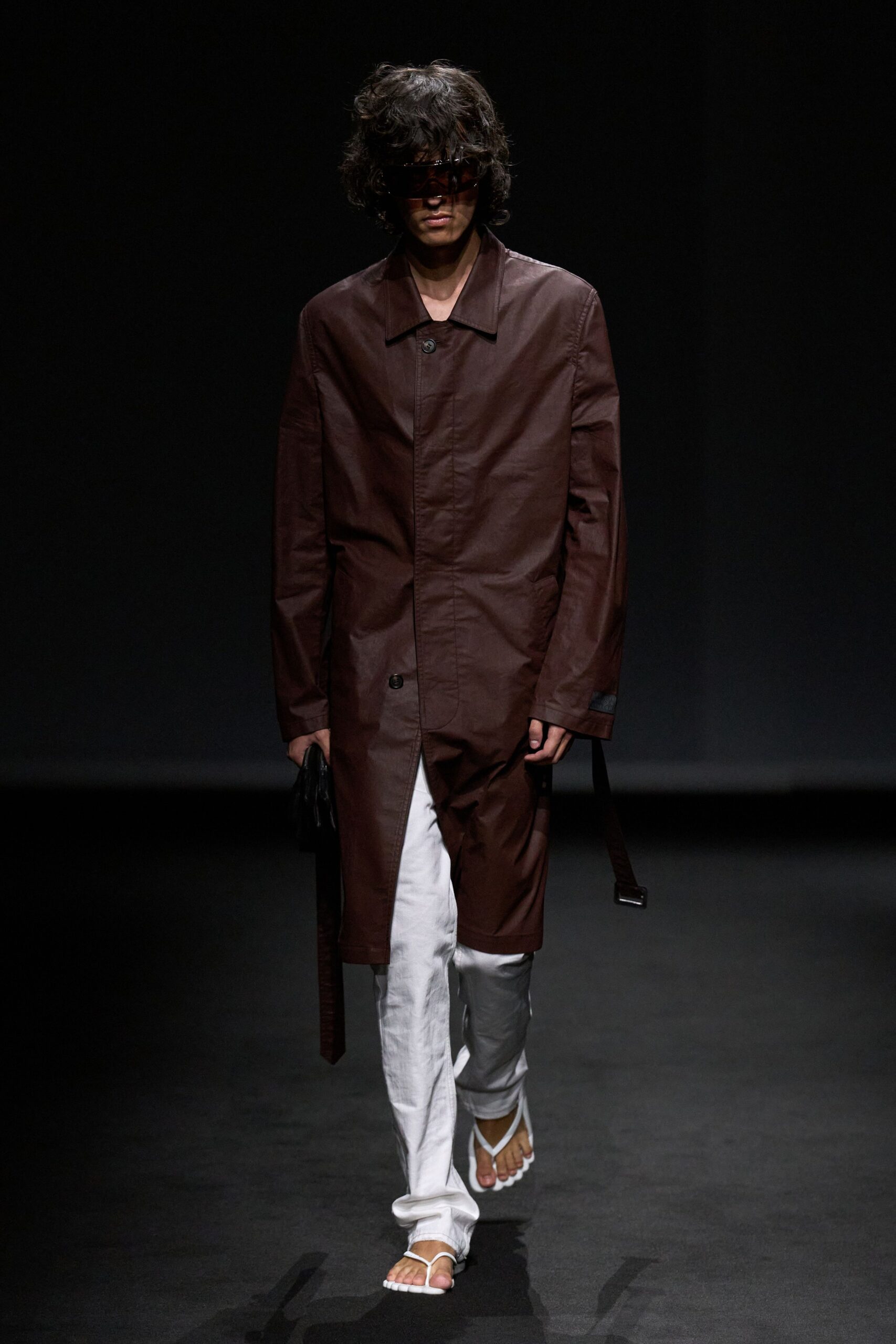 brown leather car coat