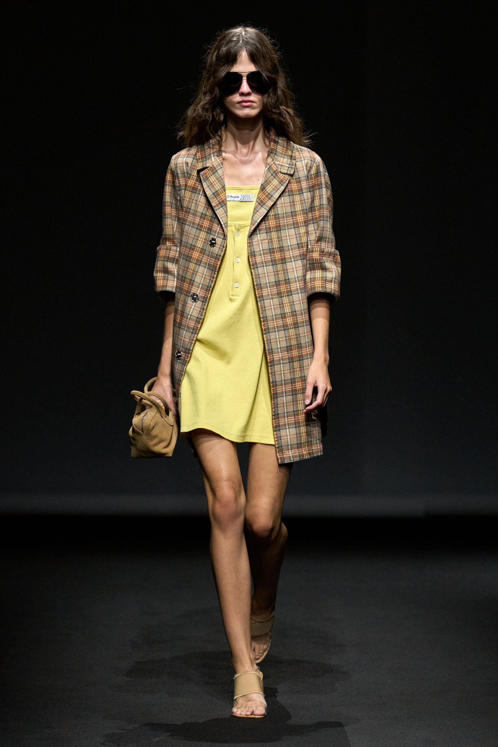yellow henley mini slip dress