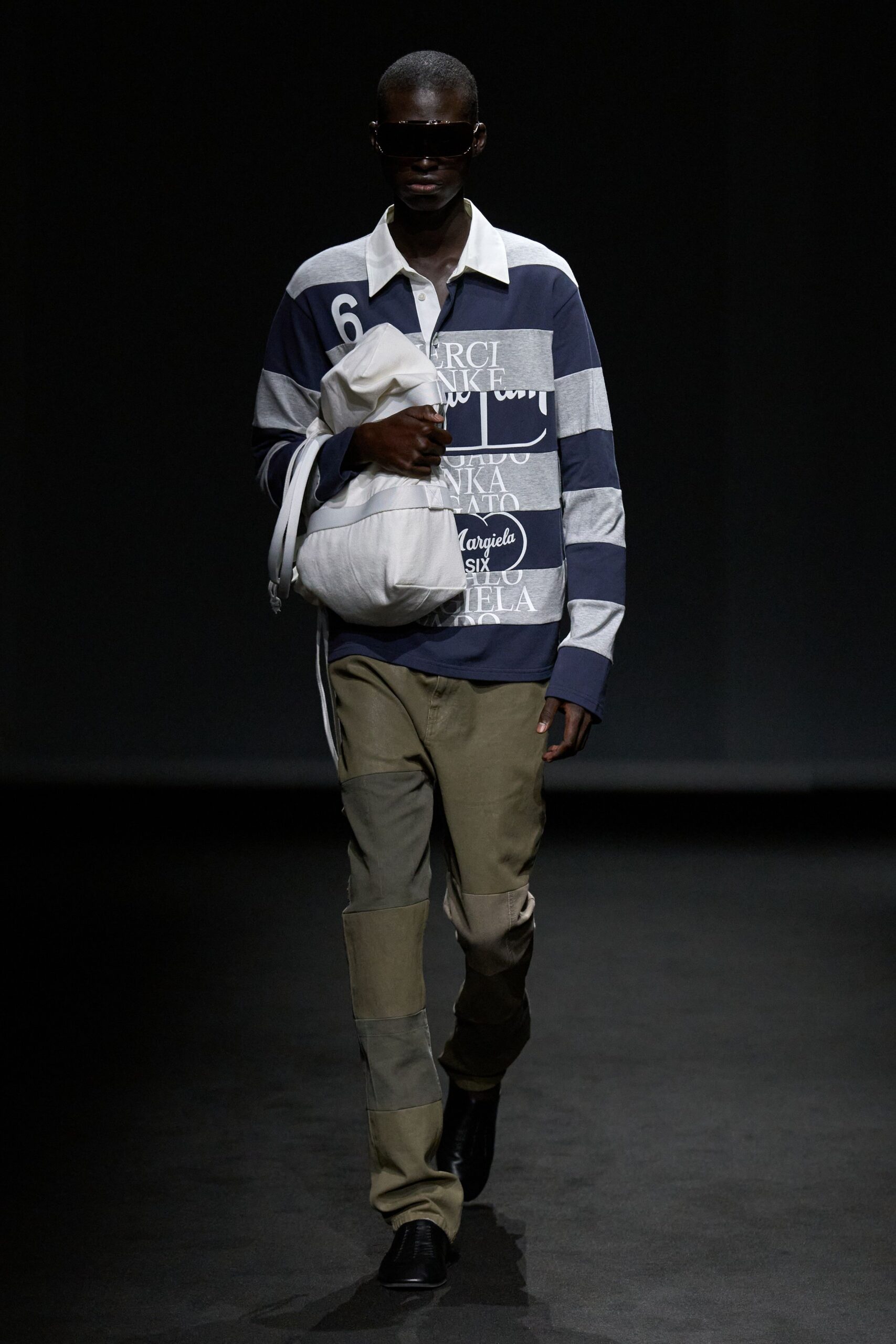 printed striped rugby shirt