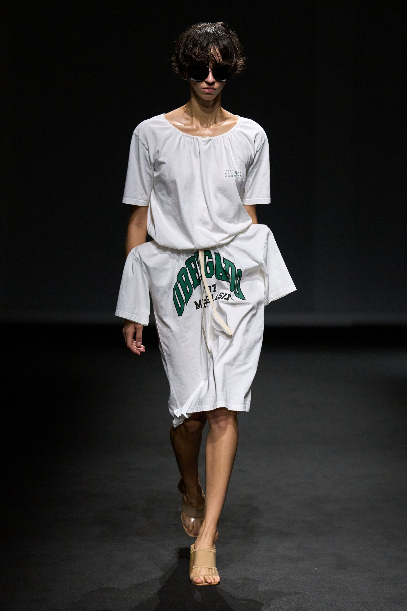 printed drawstring t-shirt dress