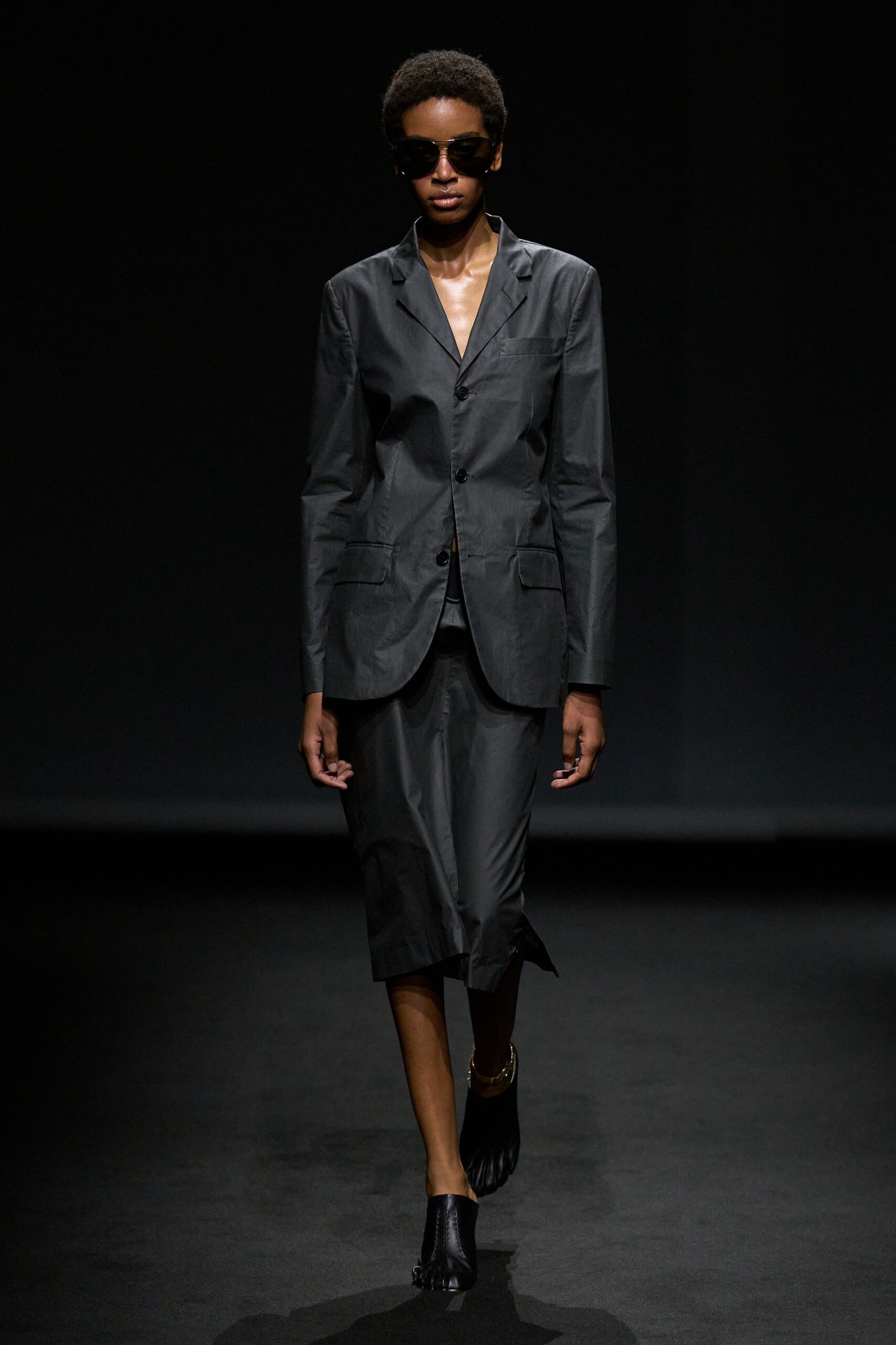 gray tailored blazer
