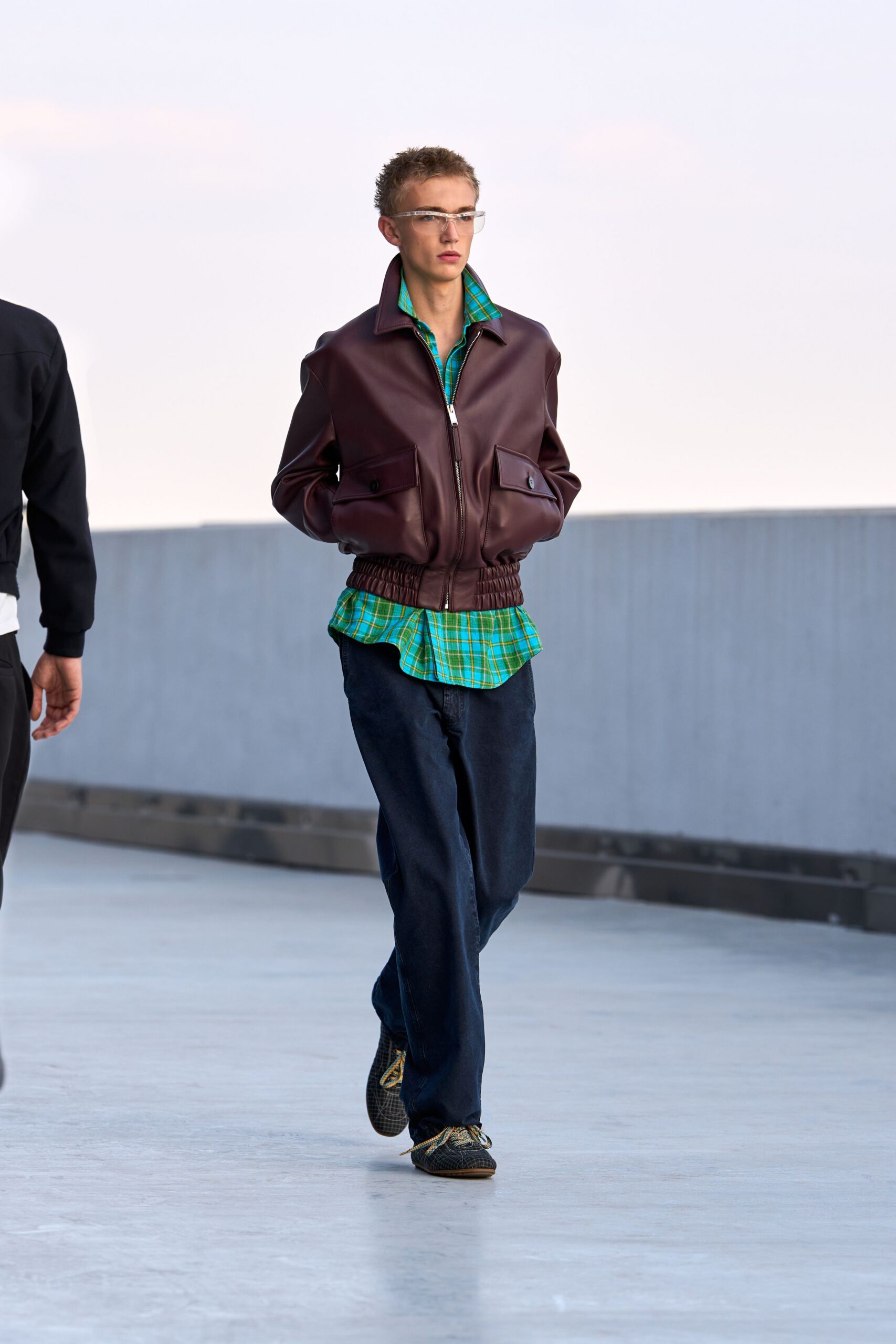 oversized leather bomber jacket