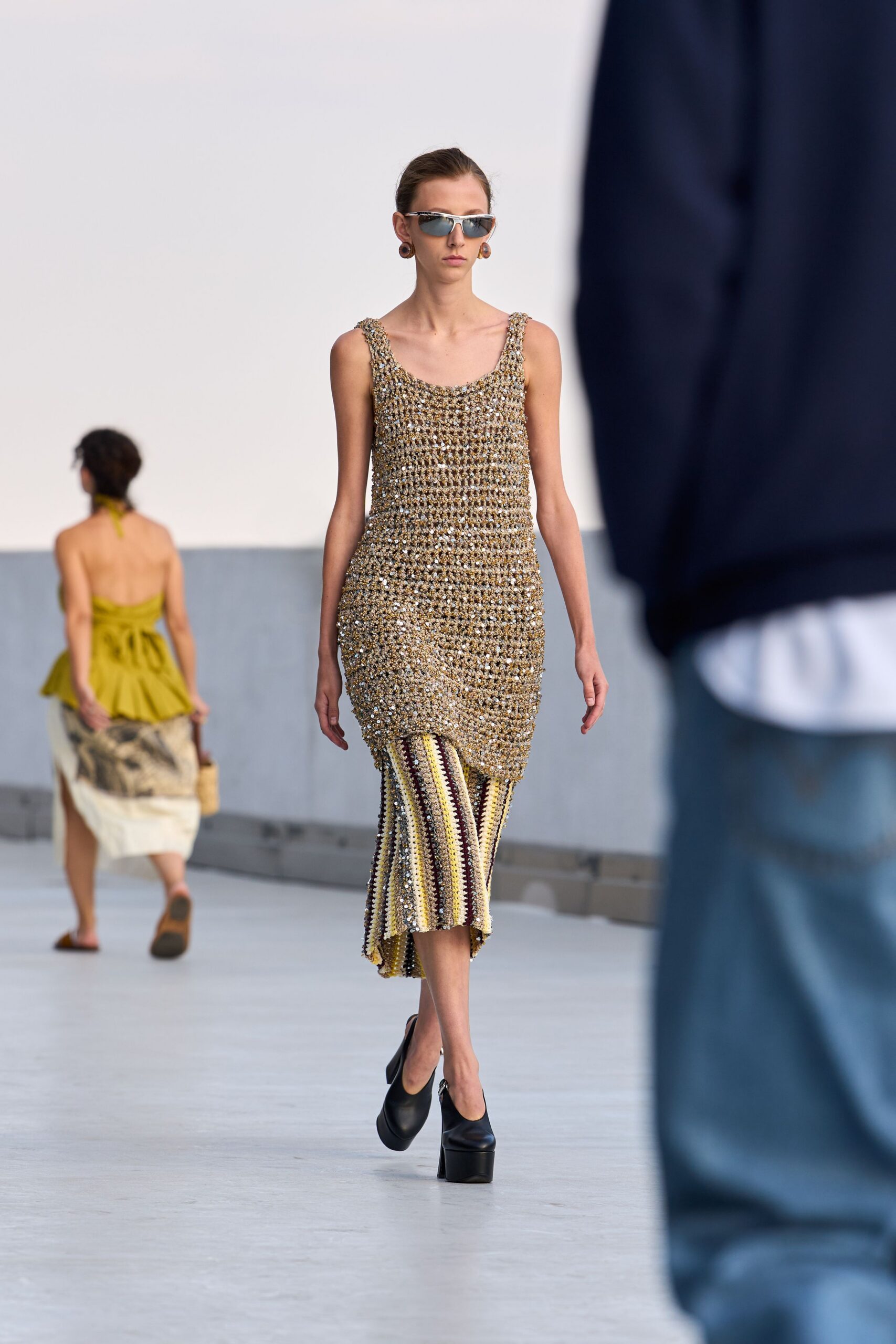 embellished crochet mermaid midi dress