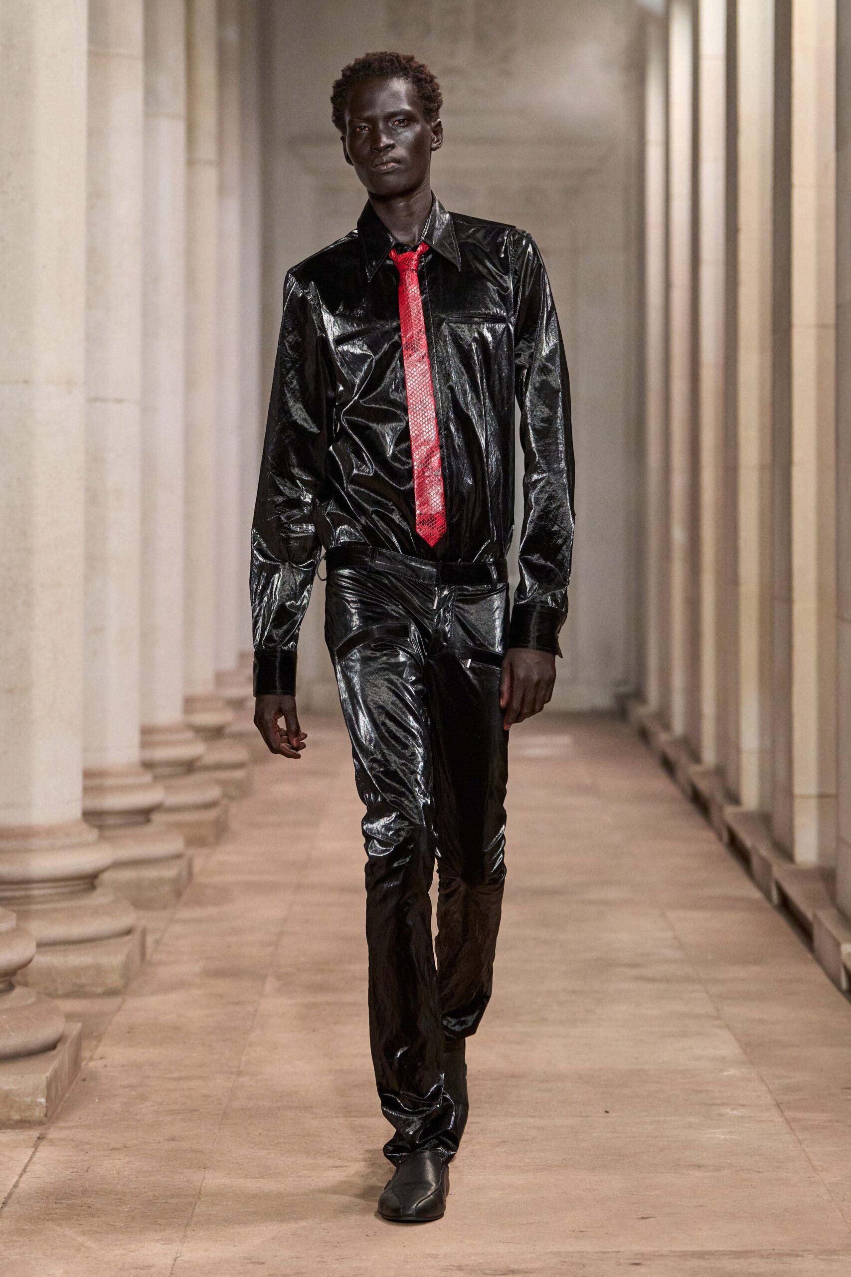 red python tie