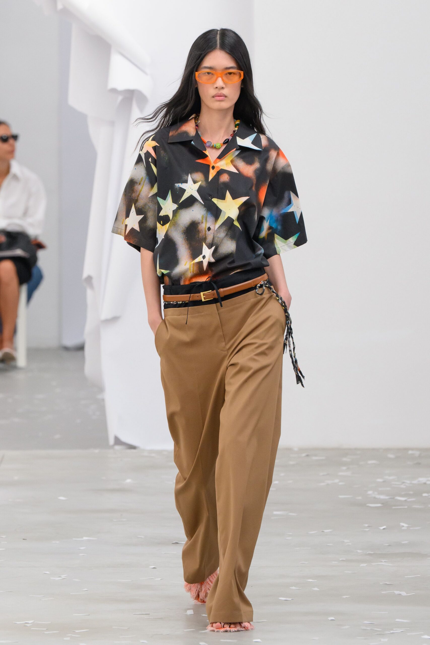 star-print camp collar shirt
