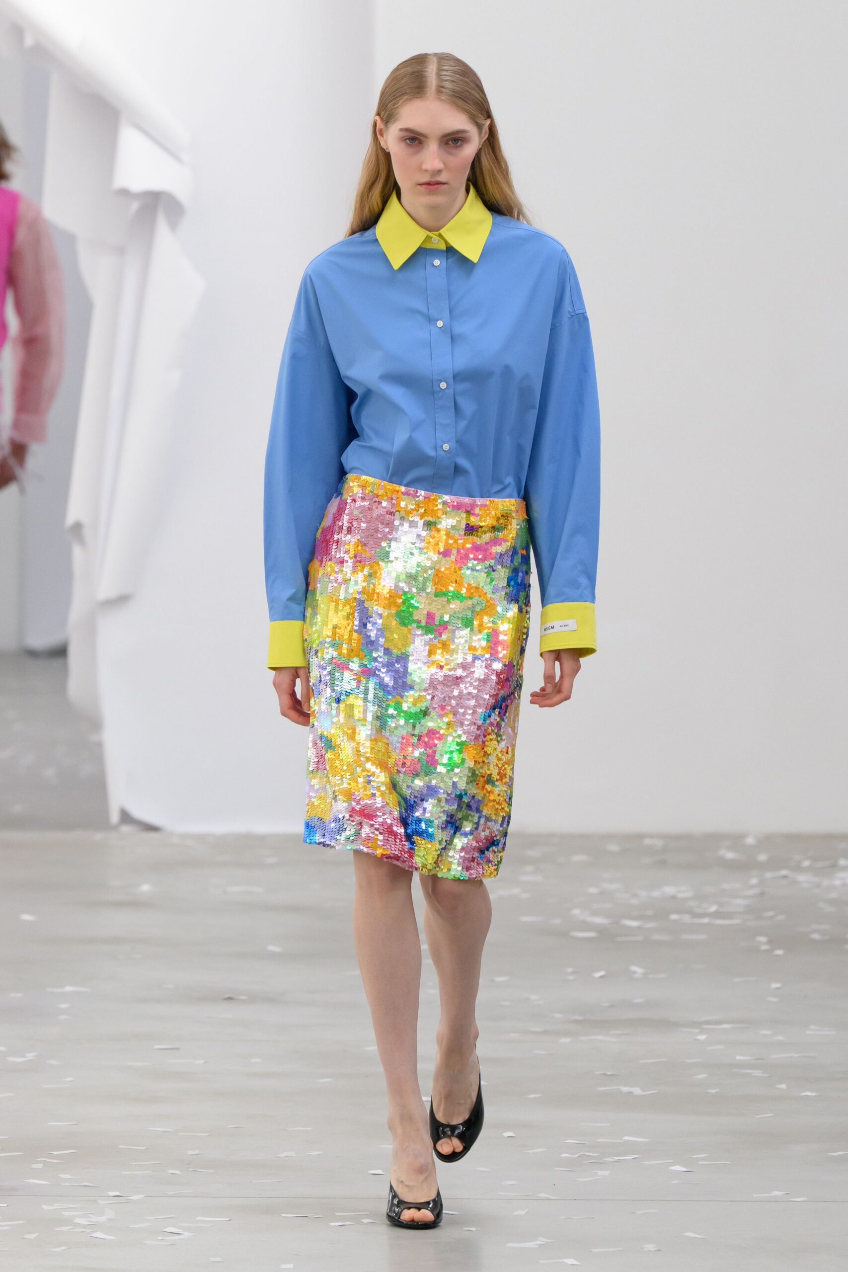 multicolor sequin pencil skirt