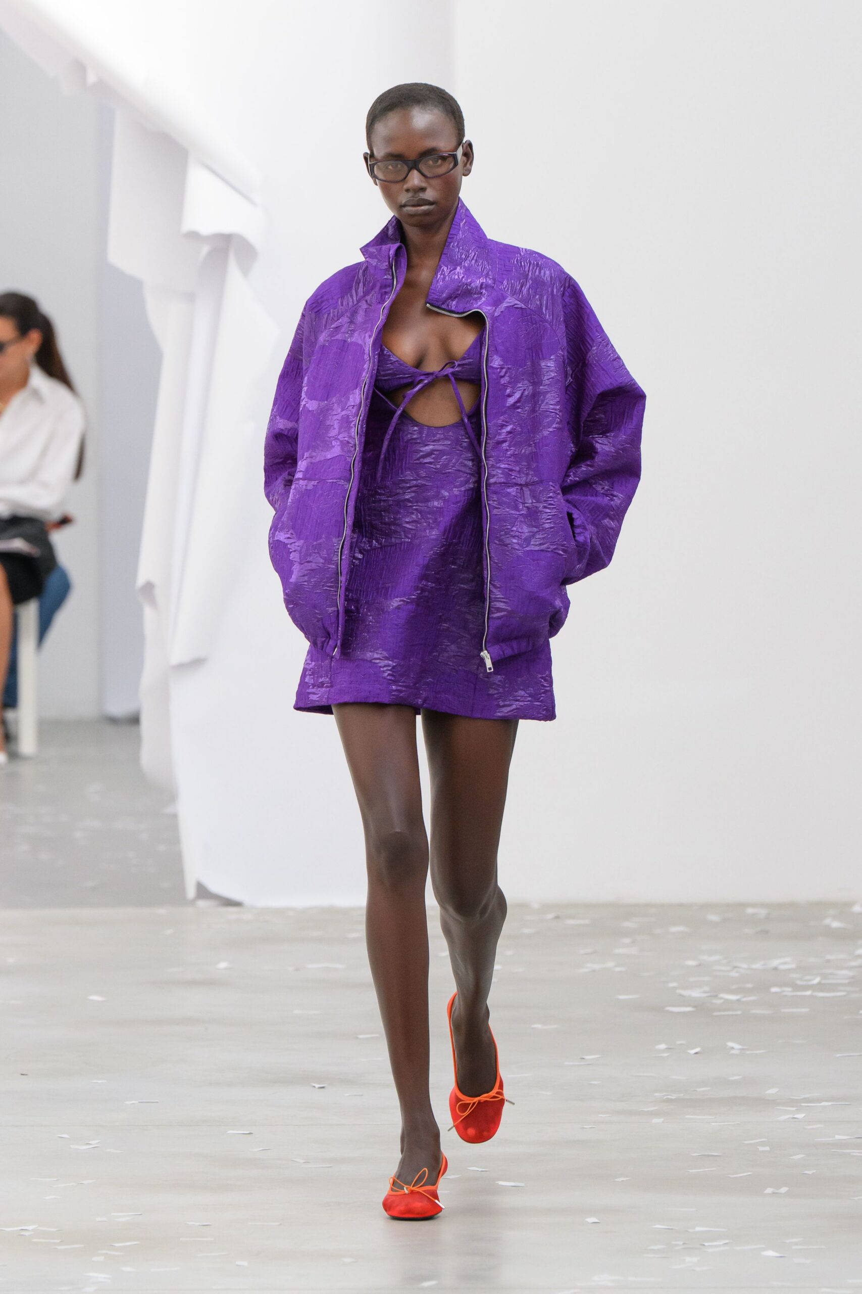 purple cutout mini dress