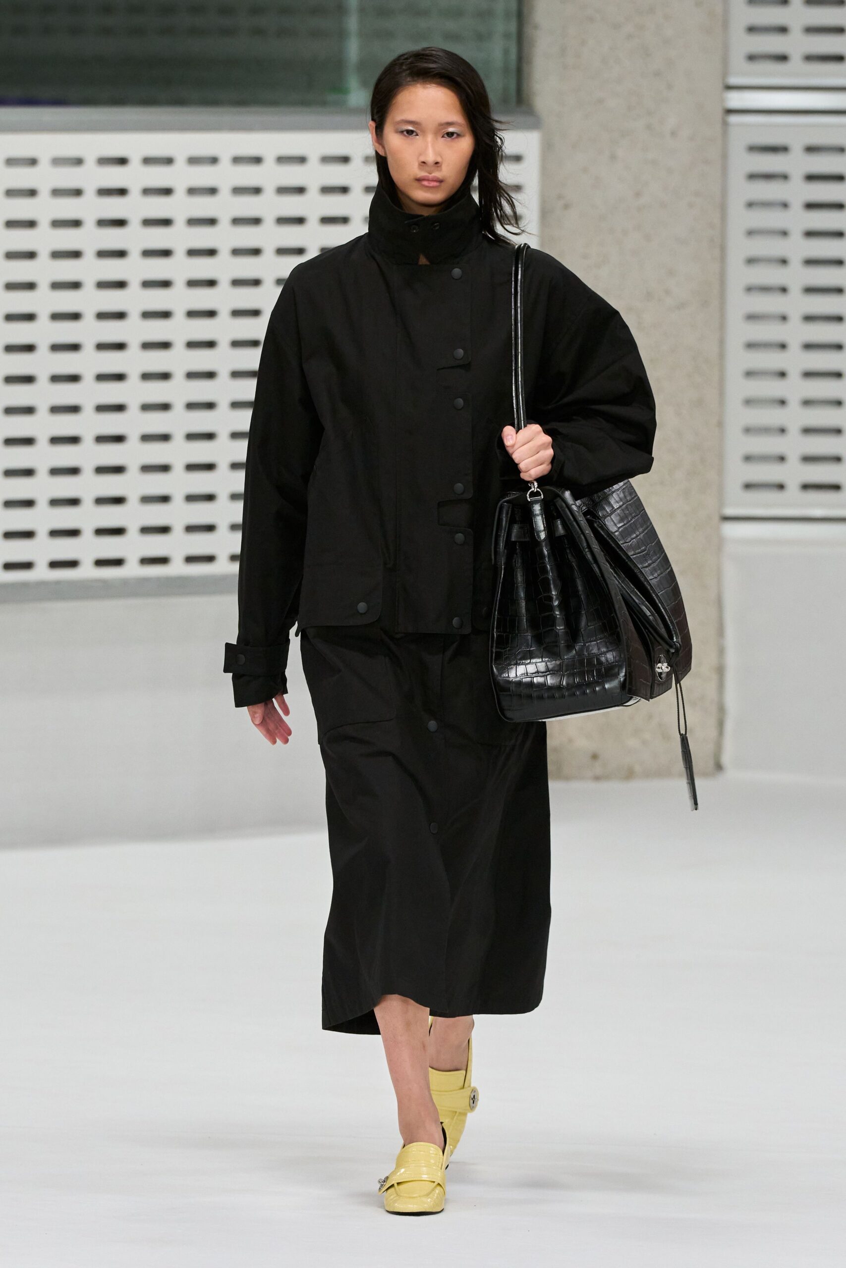 black unknown buttoned midi skirt