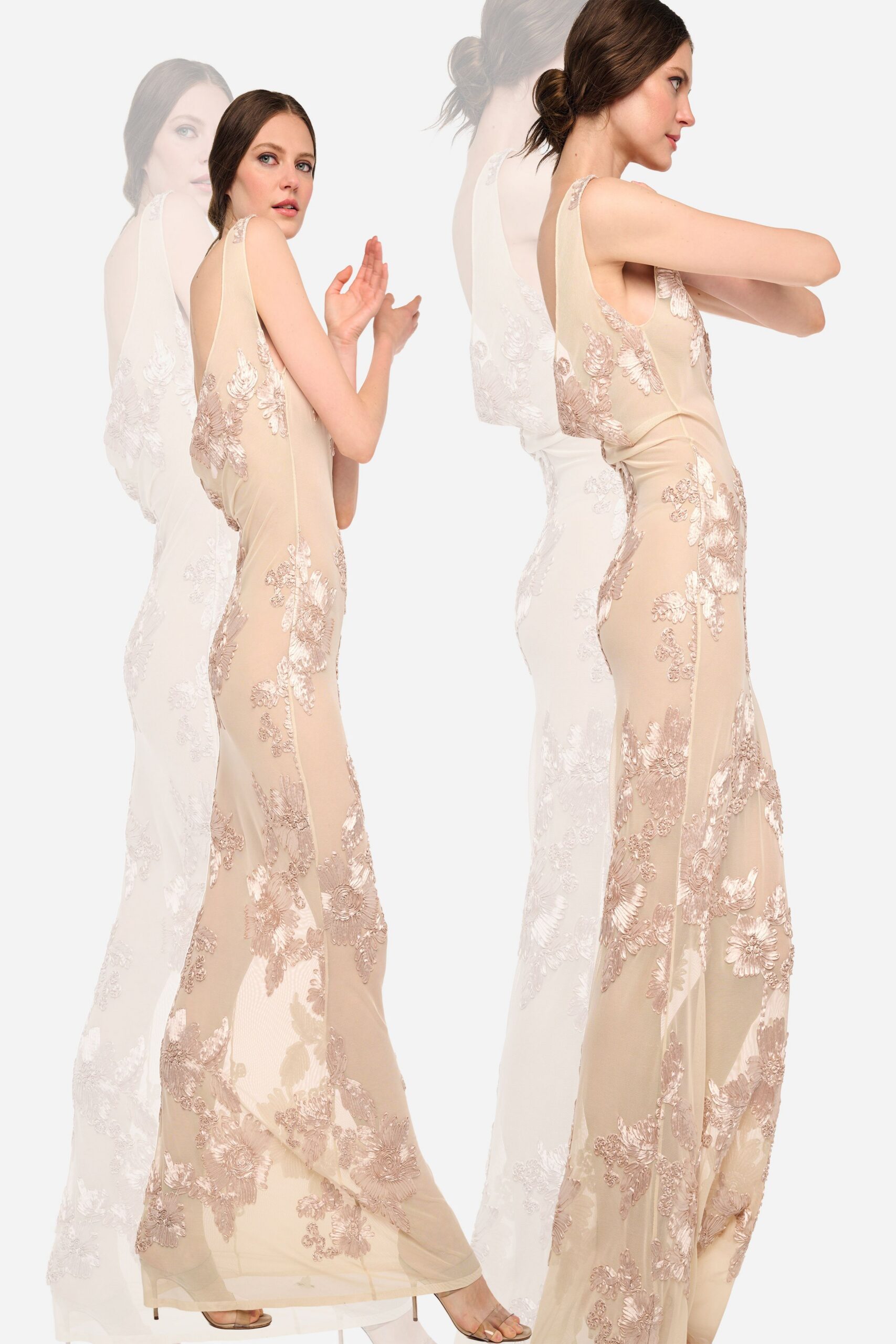 sheer floral embroidered maxi dress