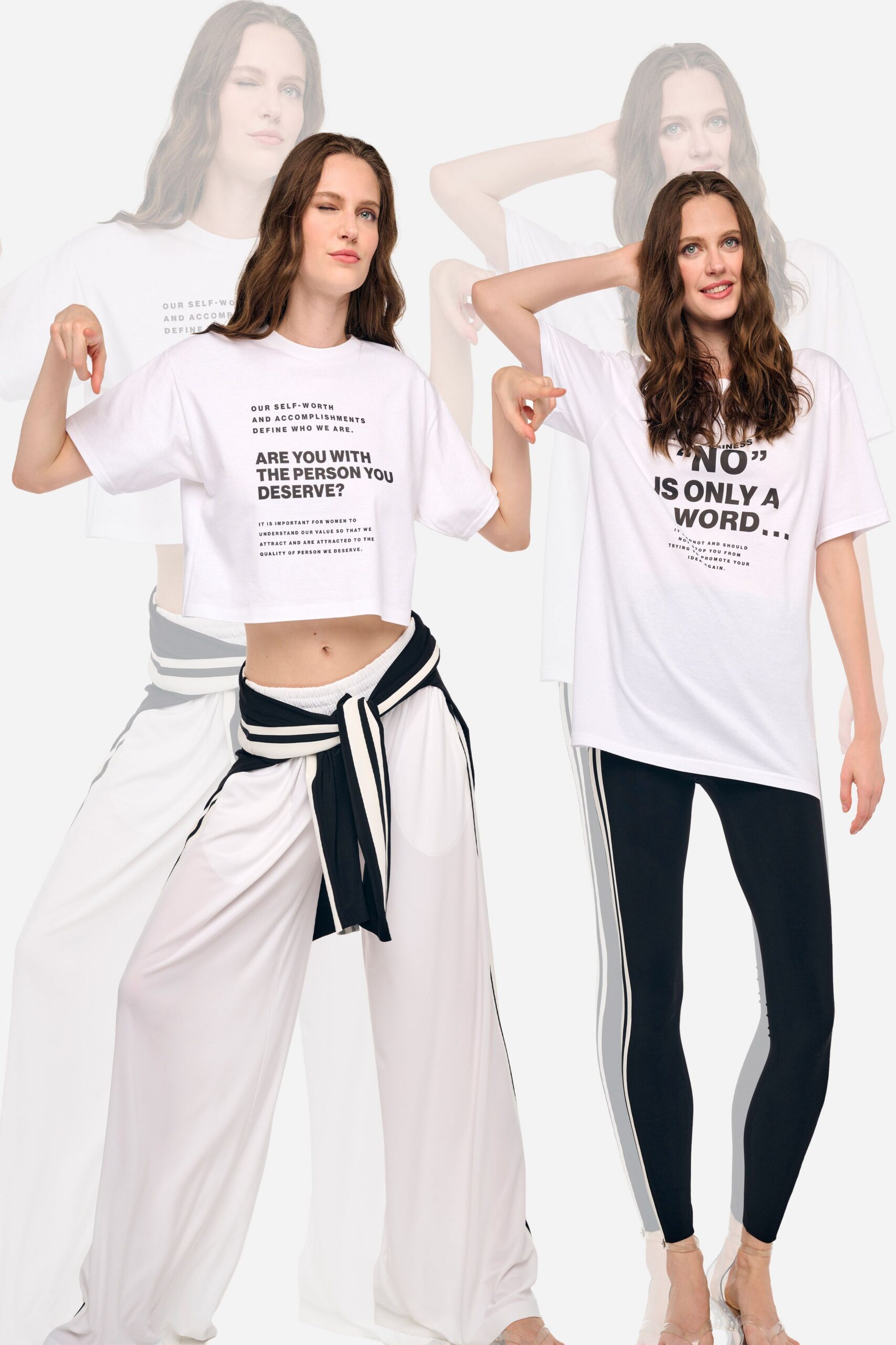 white slogan graphic t-shirt