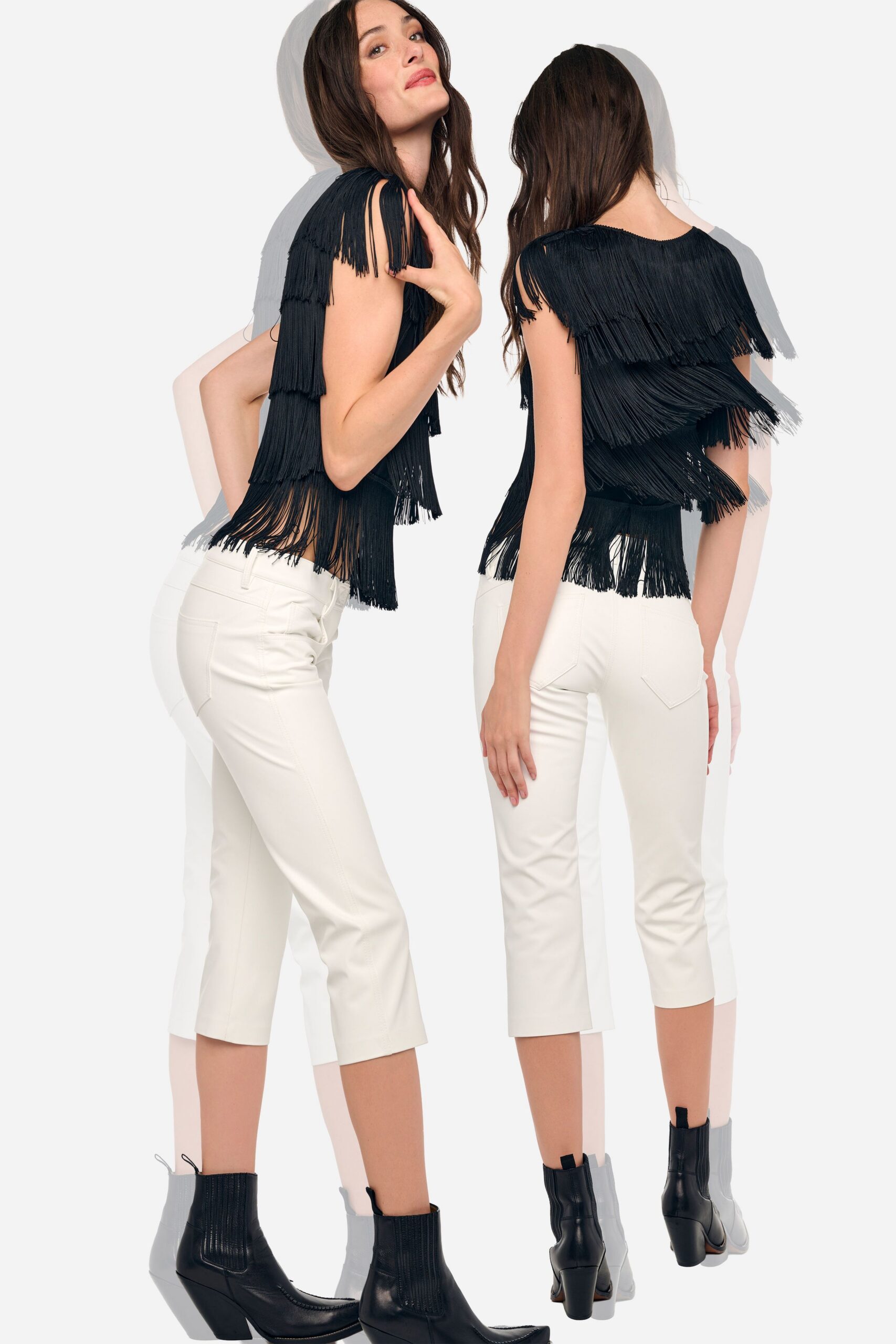 ivory unknown slim cropped pants