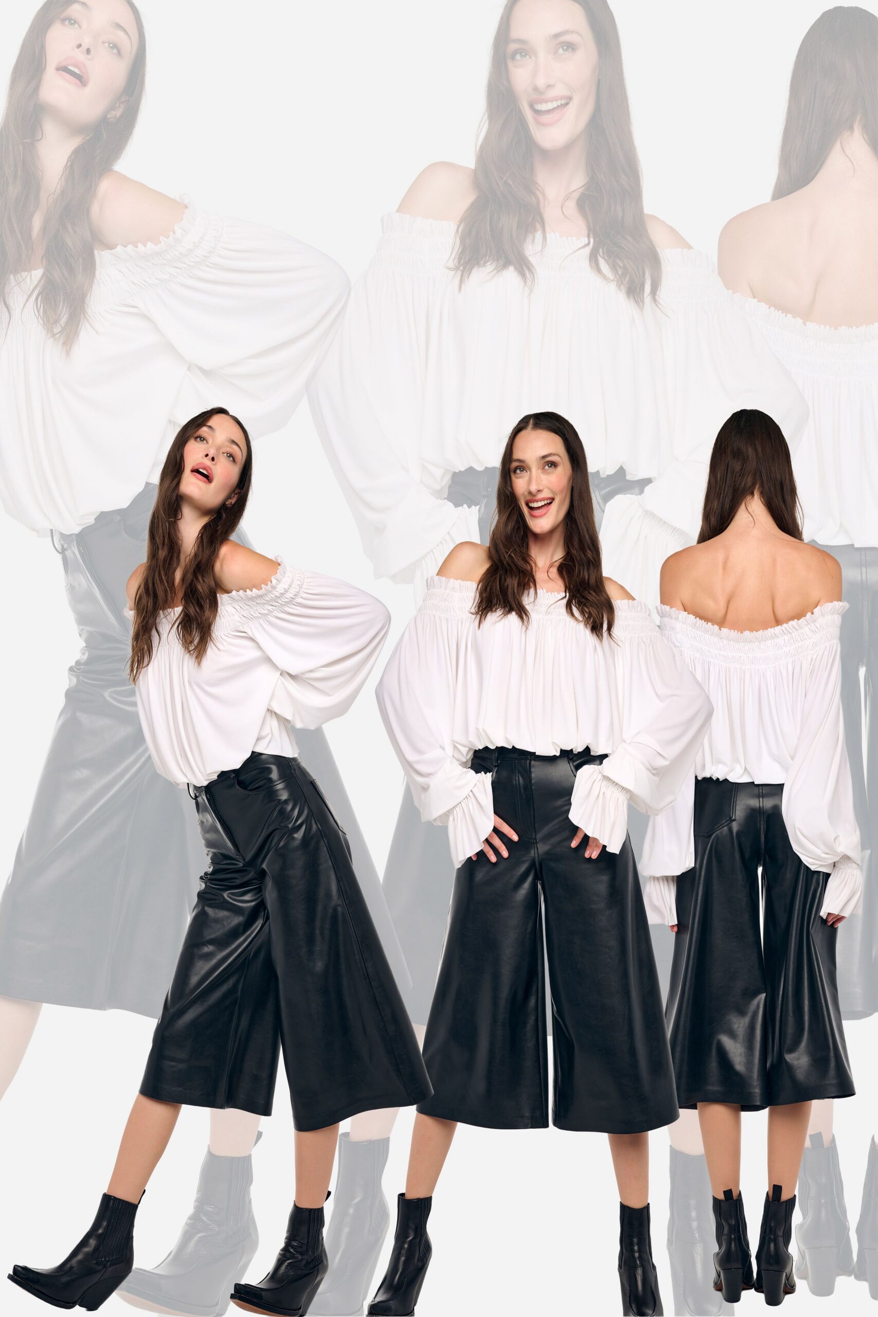 off-shoulder white peasant blouse