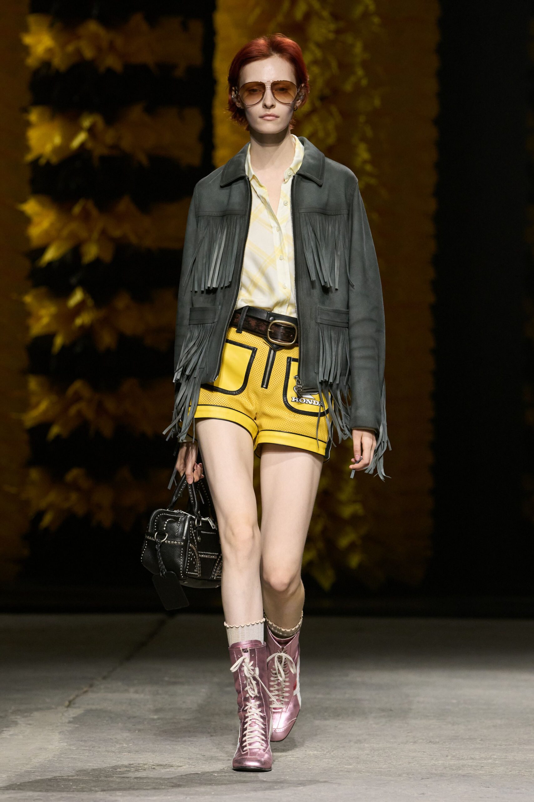gray suede fringe jacket
