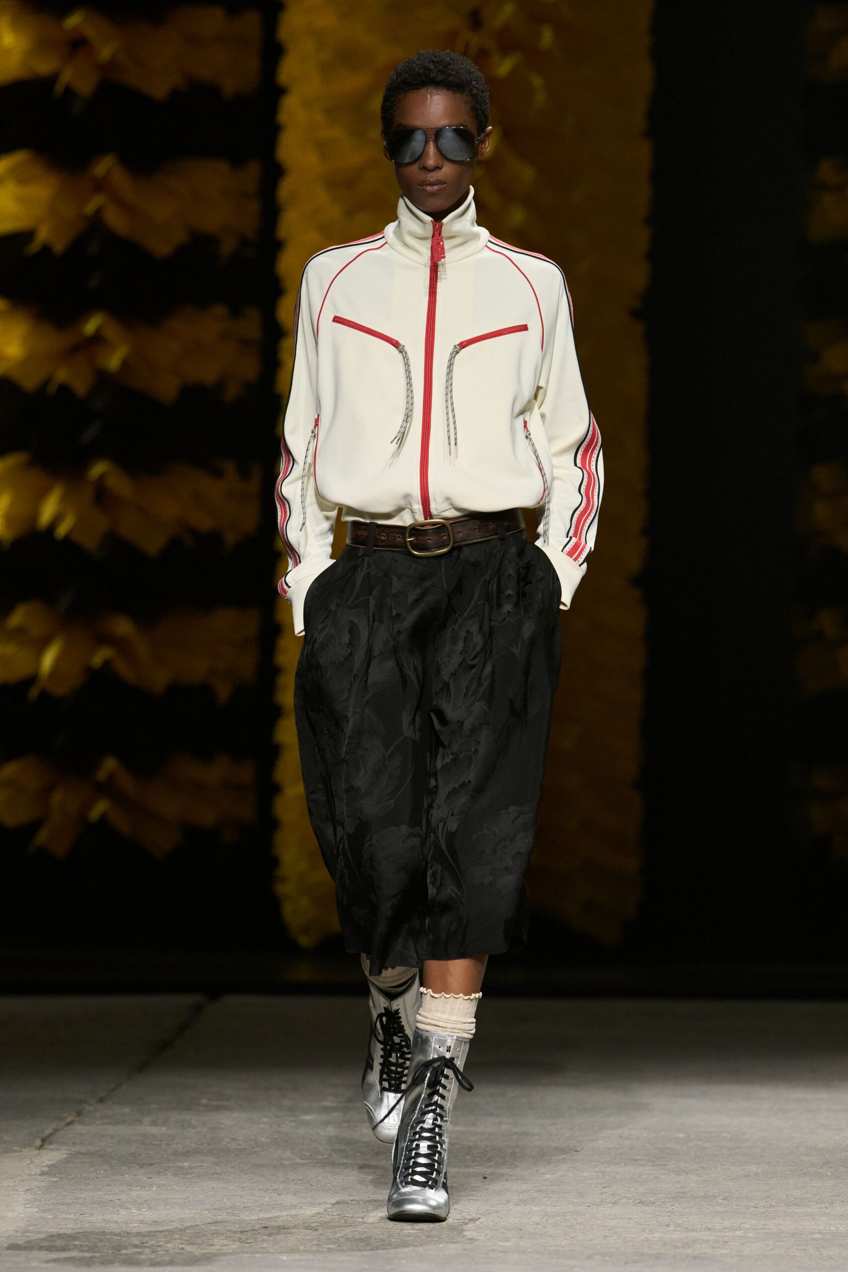 ivory zip-front track jacket