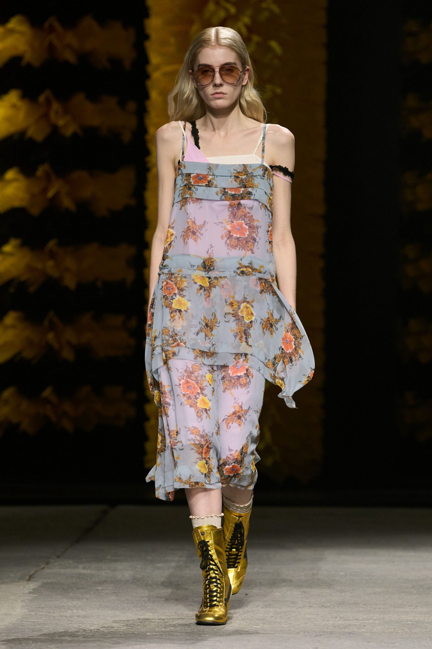sheer floral slip dress