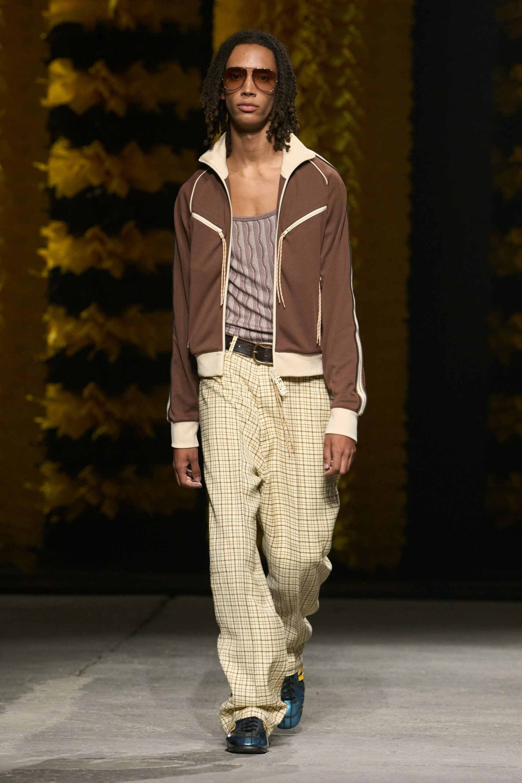 brown cropped track jacket
