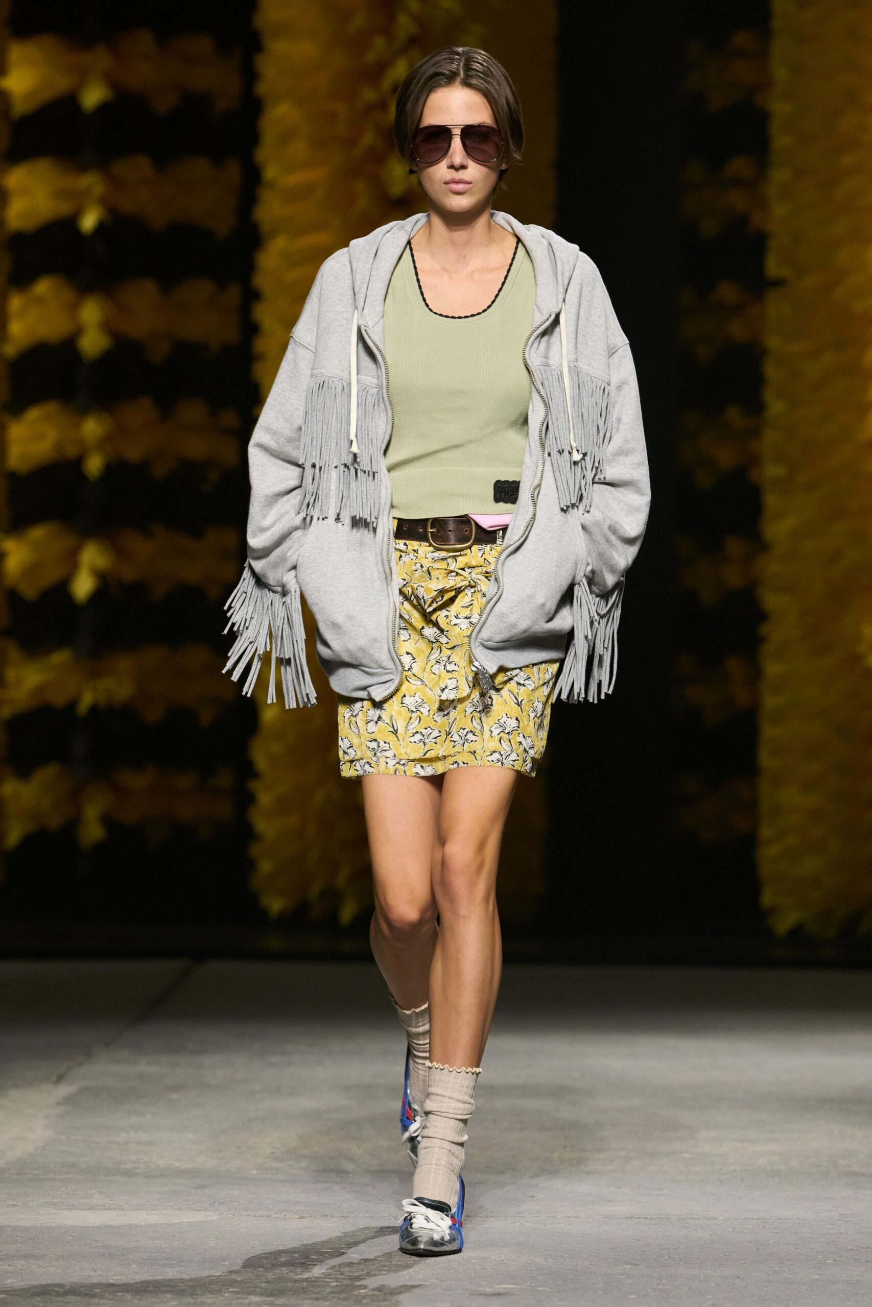 fringed oversized zip hoodie