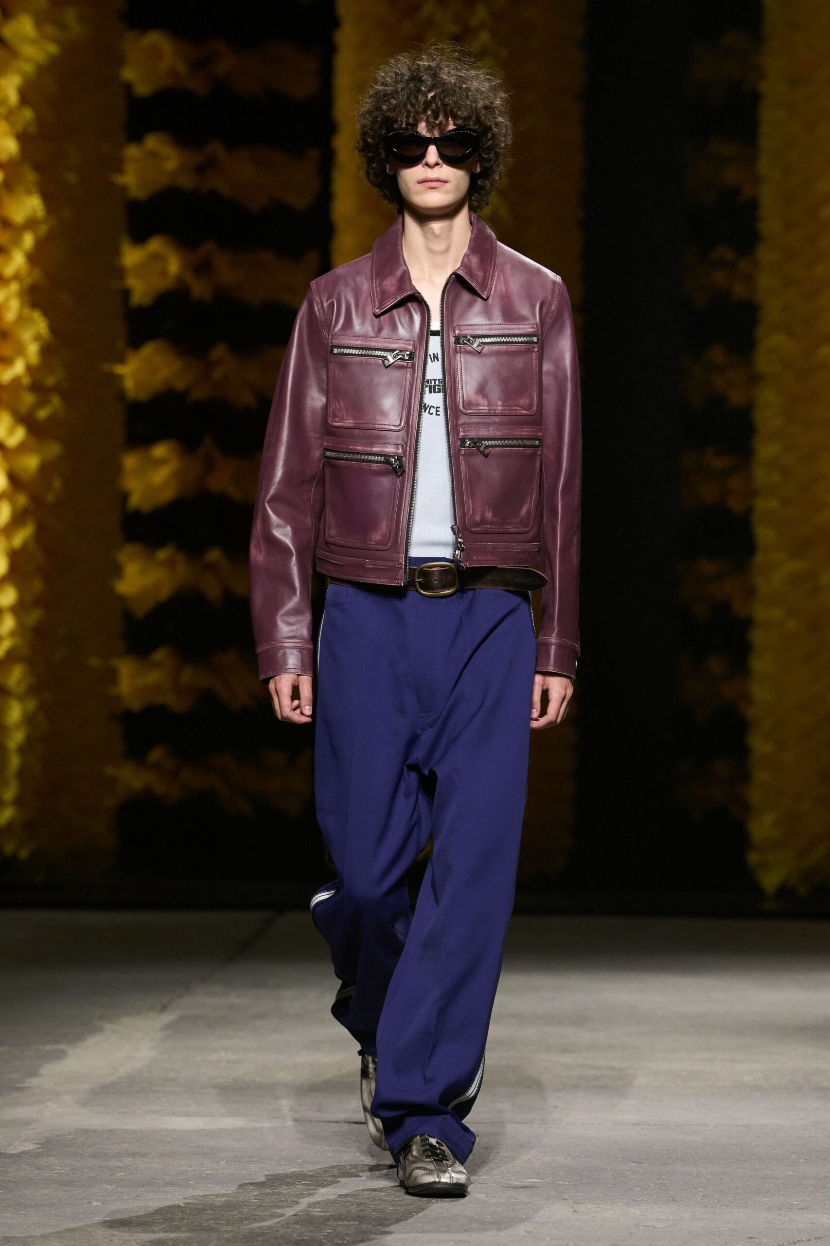 cropped leather utility jacket