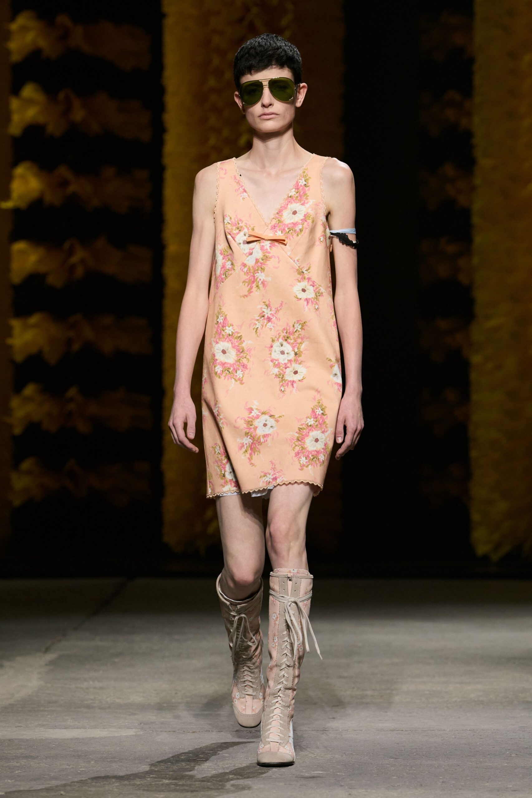 floral satin slip mini dress