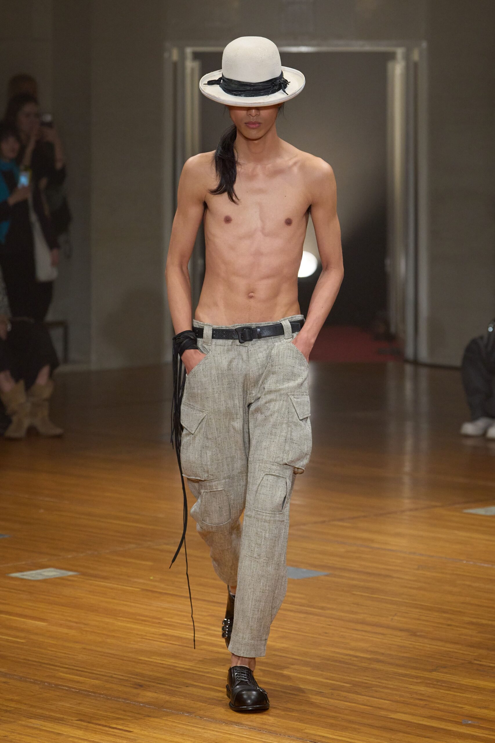 beige cargo pants with belt