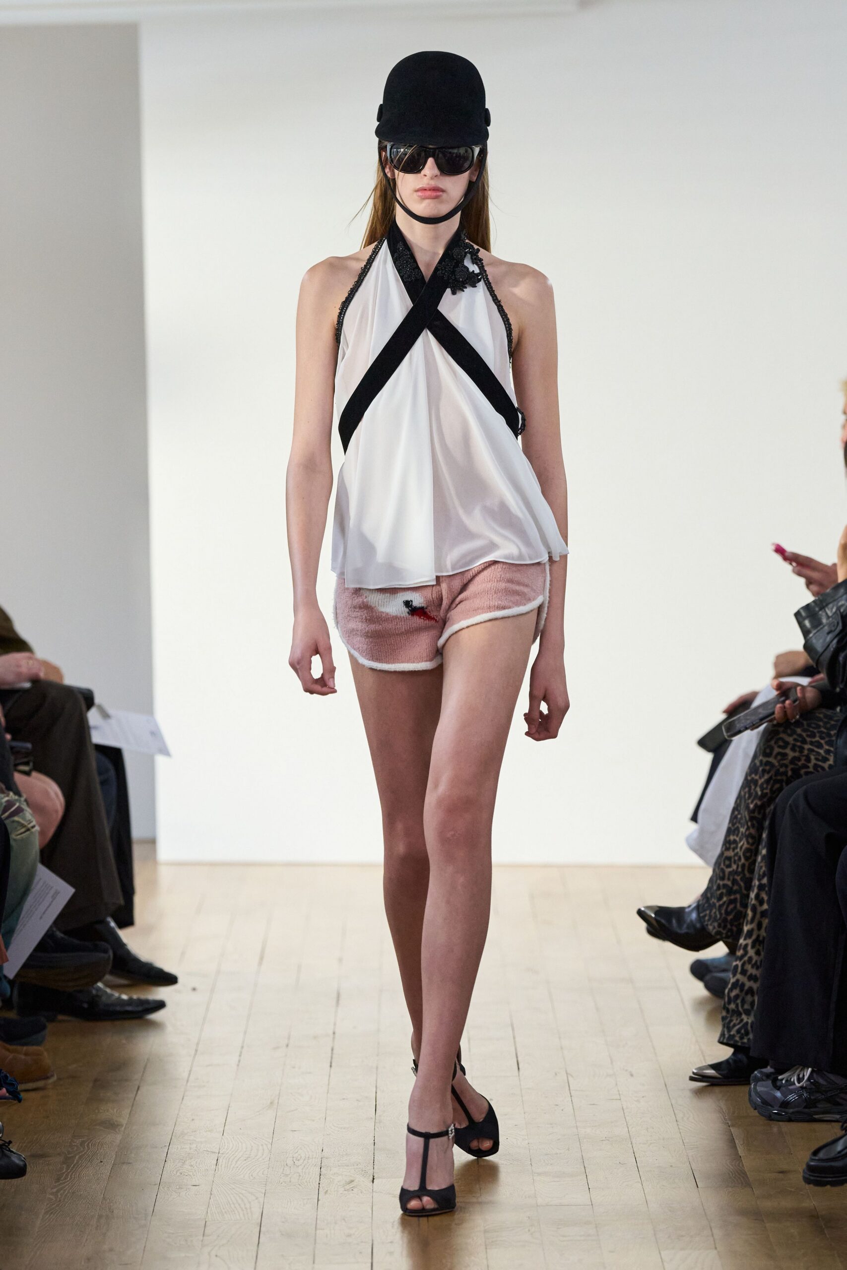sheer cross-front halter top