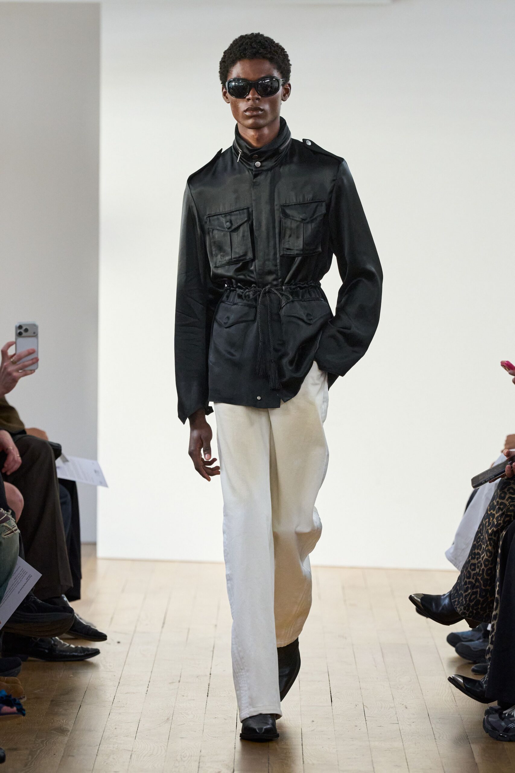 black satin safari jacket