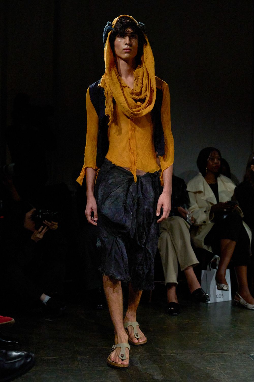 yellow unknown long-sleeve v-neck fitted ruched knotted blouse