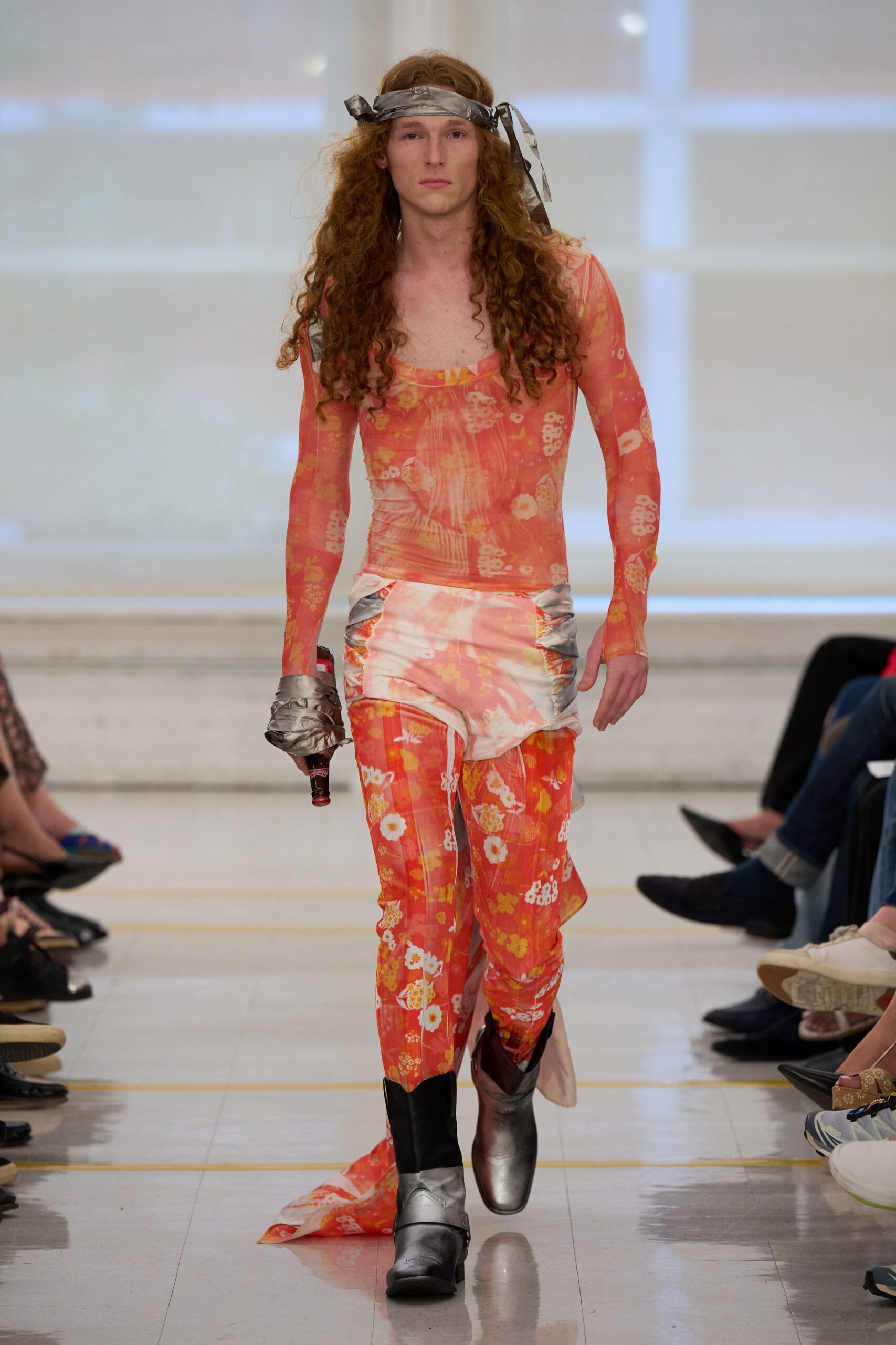 sheer floral mesh long-sleeve top