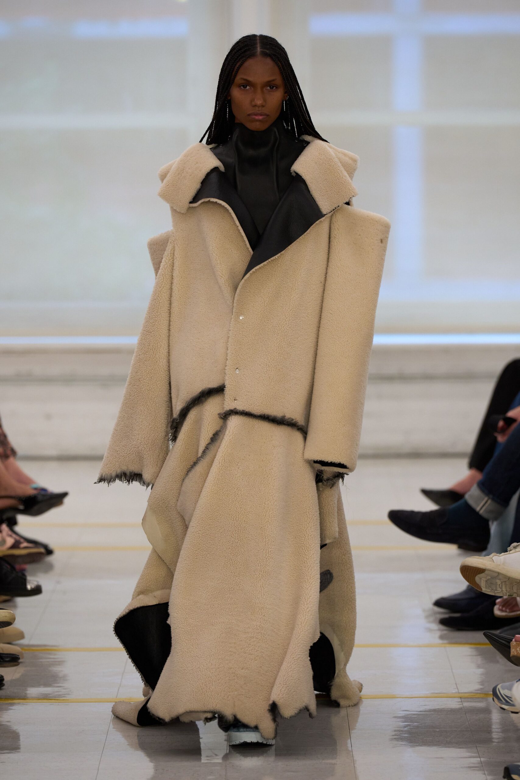 oversized shearling wrap coat