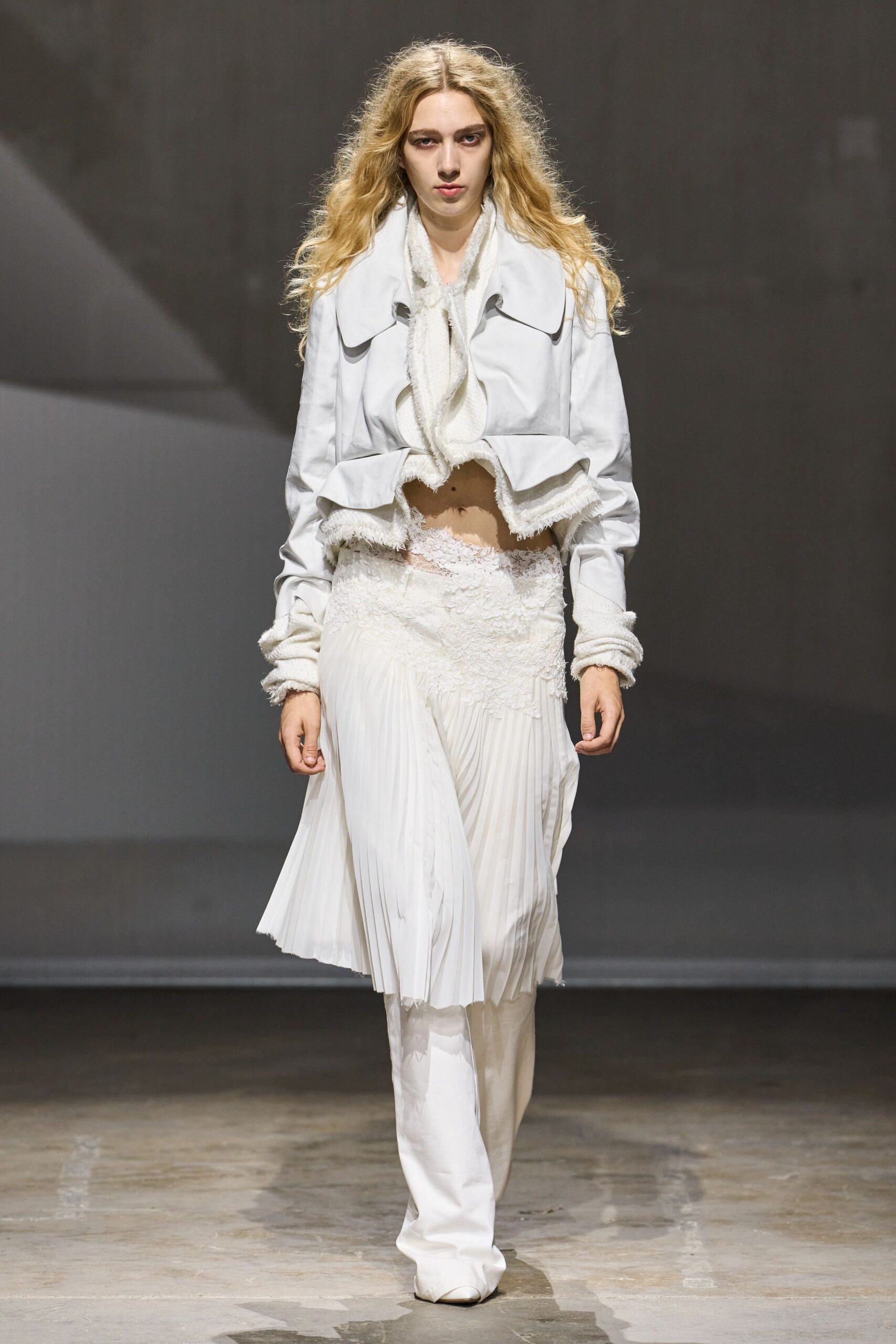 white fur textured scarf