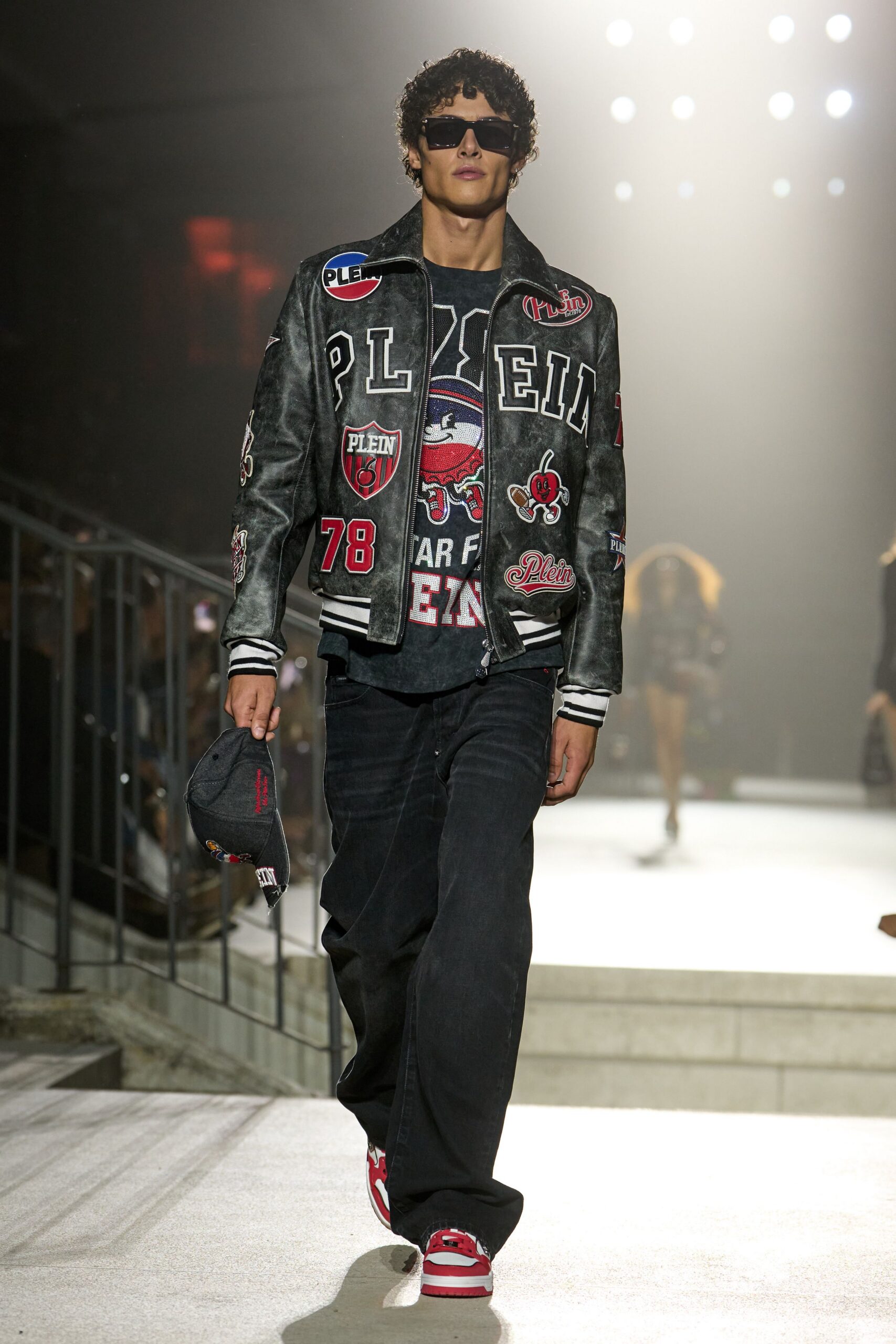 patch varsity leather jacket