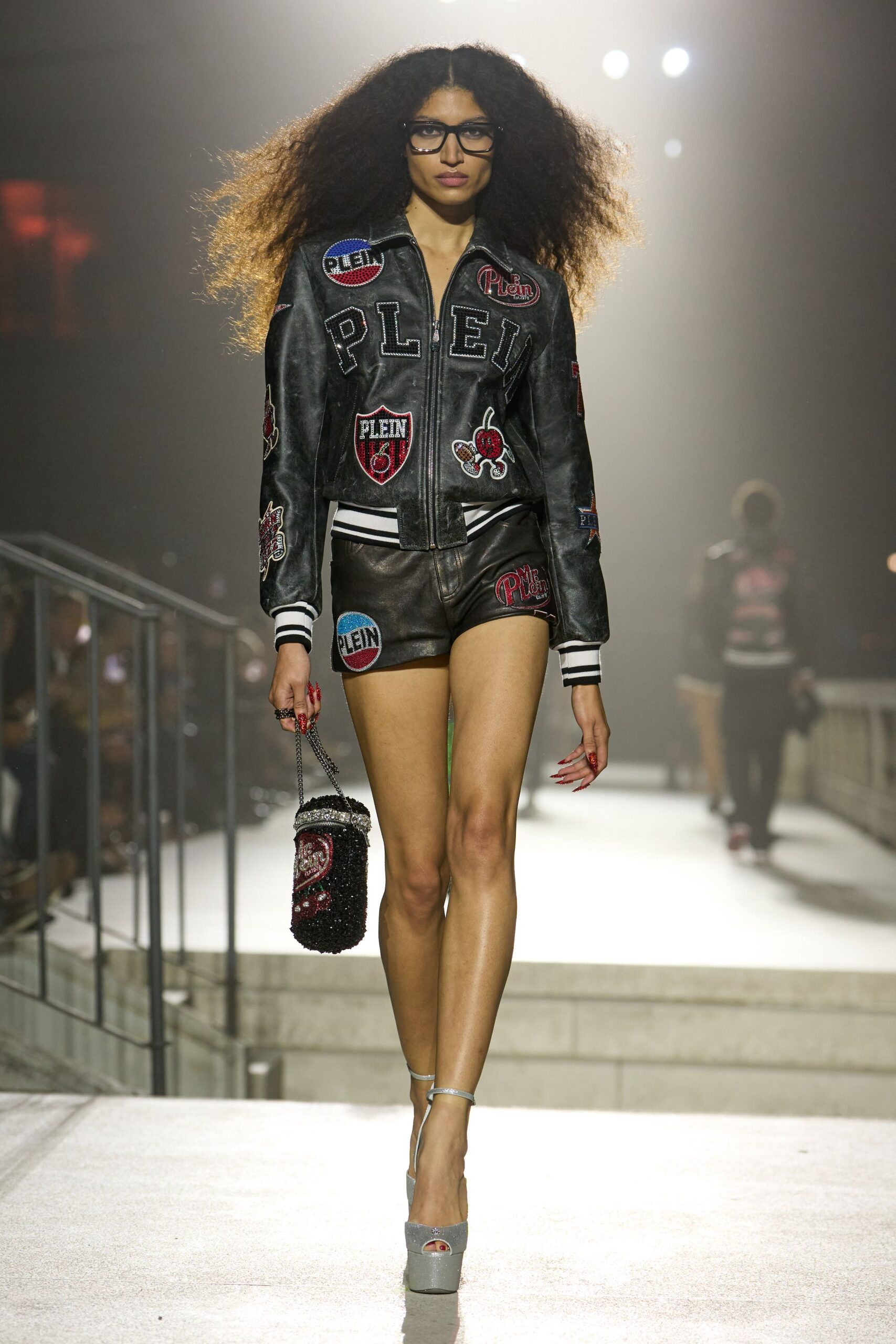 patchwork varsity leather jacket