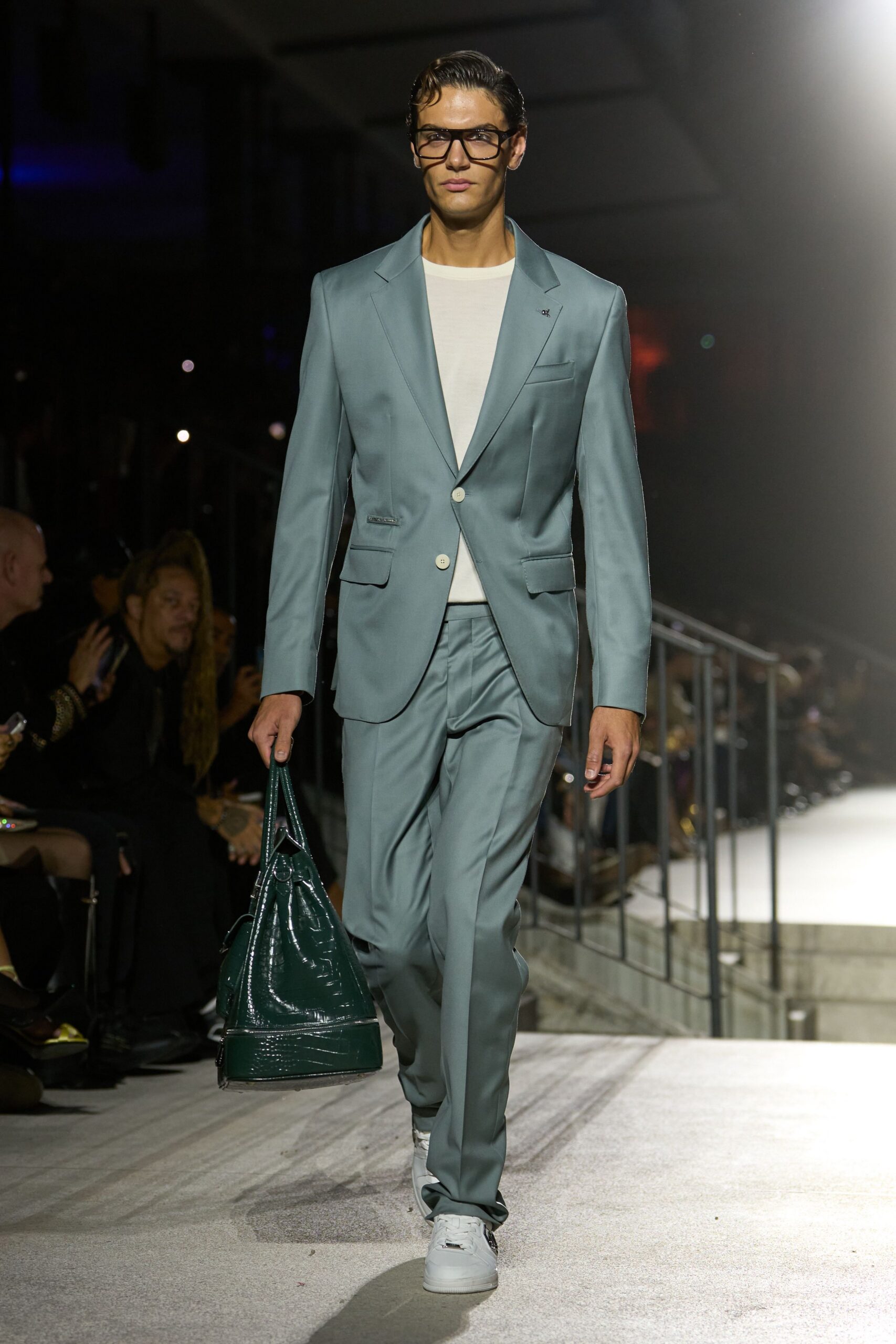 blue unknown straight-leg pants